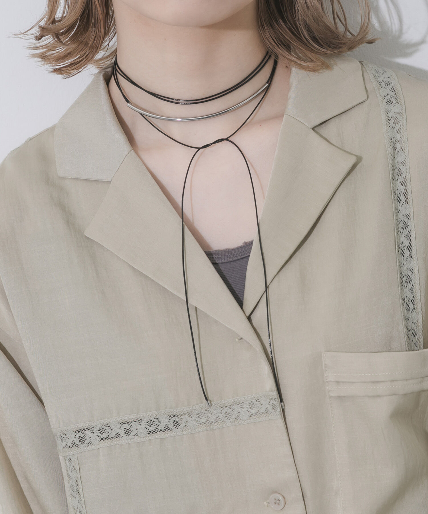 SMELLY「メタルロングコードチョーカー」|ネックレス|シルバー系その他