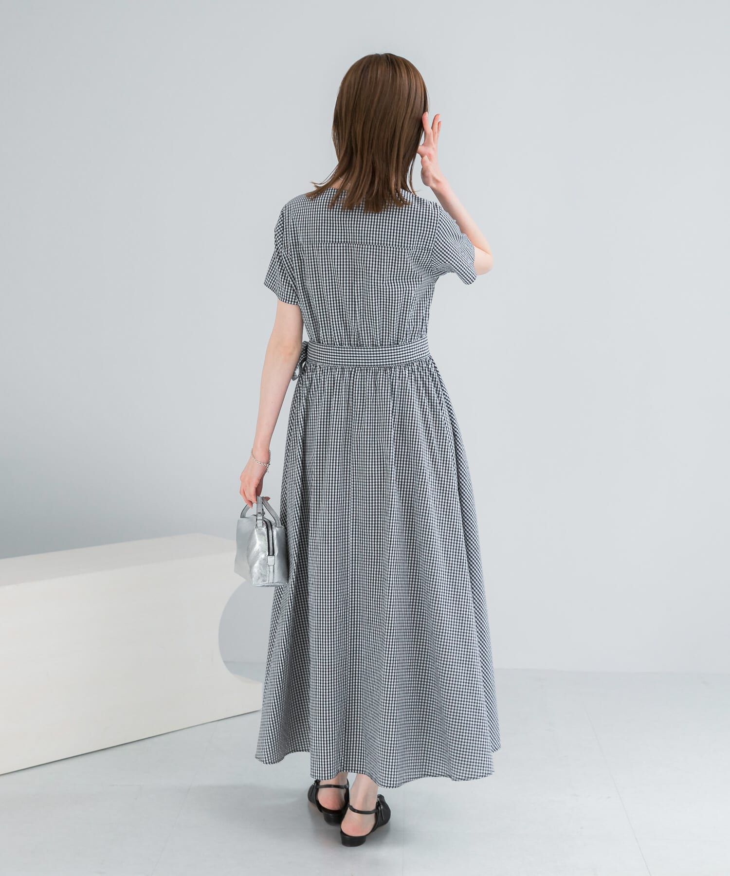 URBAN RESEARCH ROSSO「『WEB/一部店舗限定』チェックカシュクールワンピース」|ワンピース|