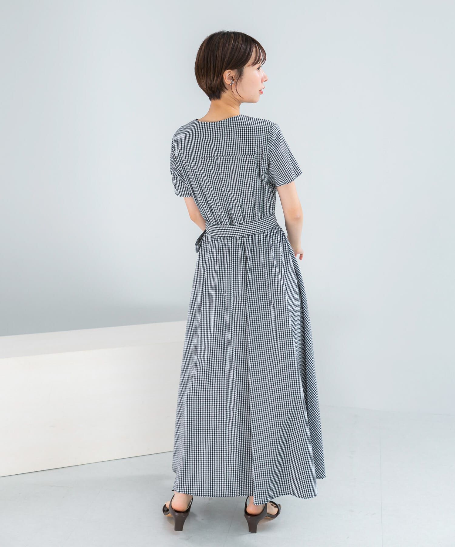 URBAN RESEARCH ROSSO「『WEB/一部店舗限定』チェックカシュクールワンピース」|ワンピース|