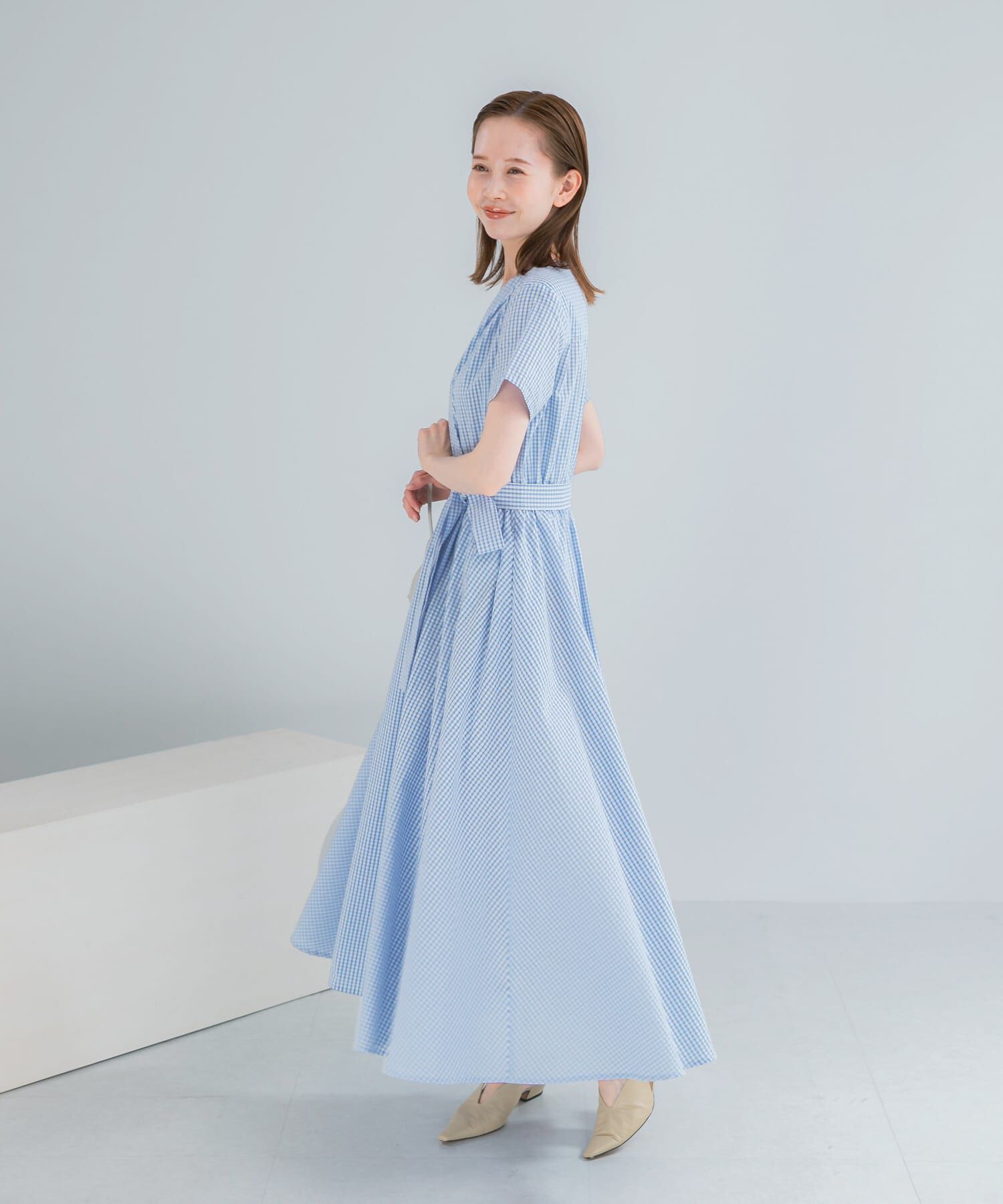 URBAN RESEARCH ROSSO「『WEB/一部店舗限定』チェックカシュクールワンピース」|ワンピース|