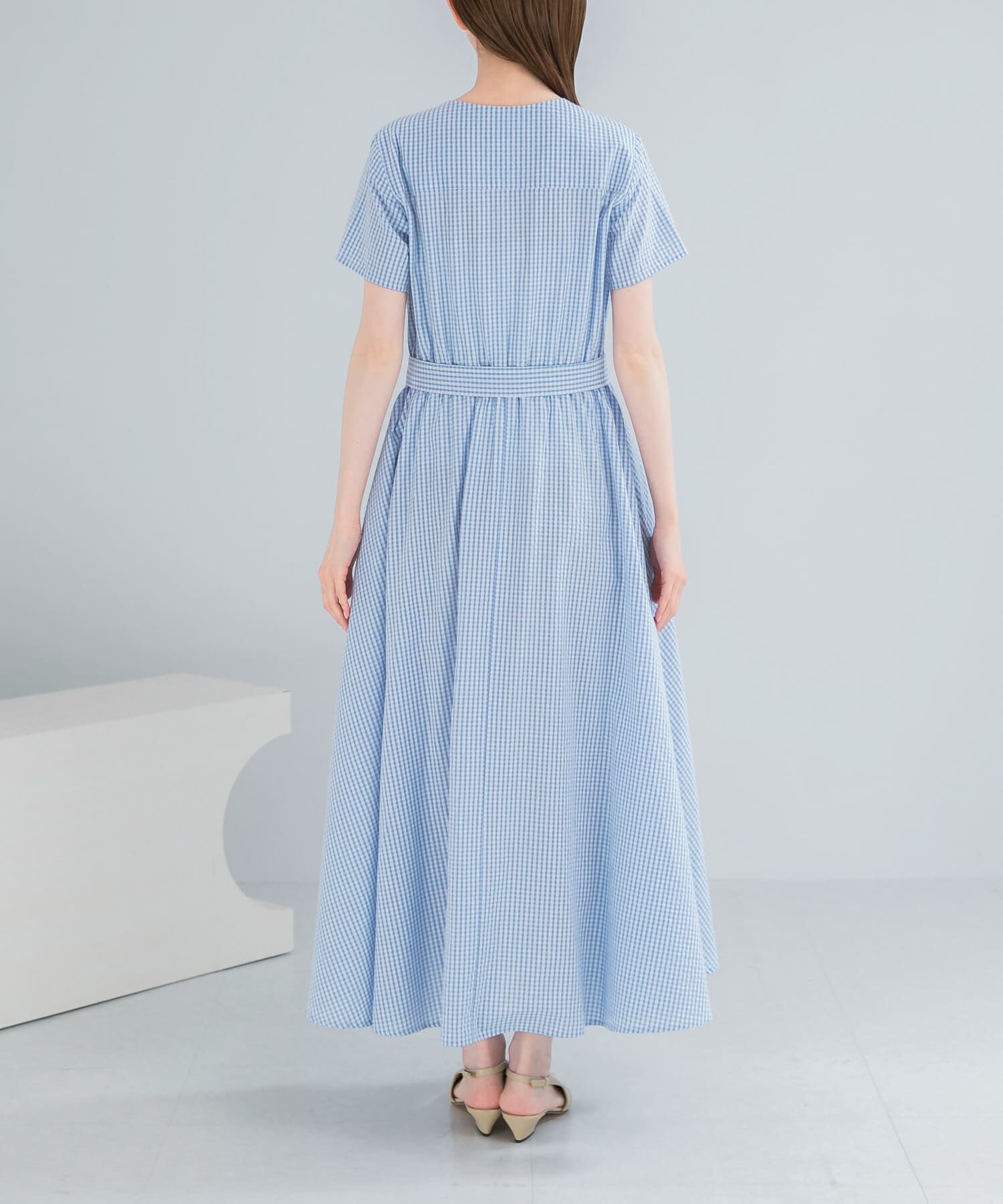 URBAN RESEARCH ROSSO「『WEB/一部店舗限定』チェックカシュクールワンピース」|ワンピース|