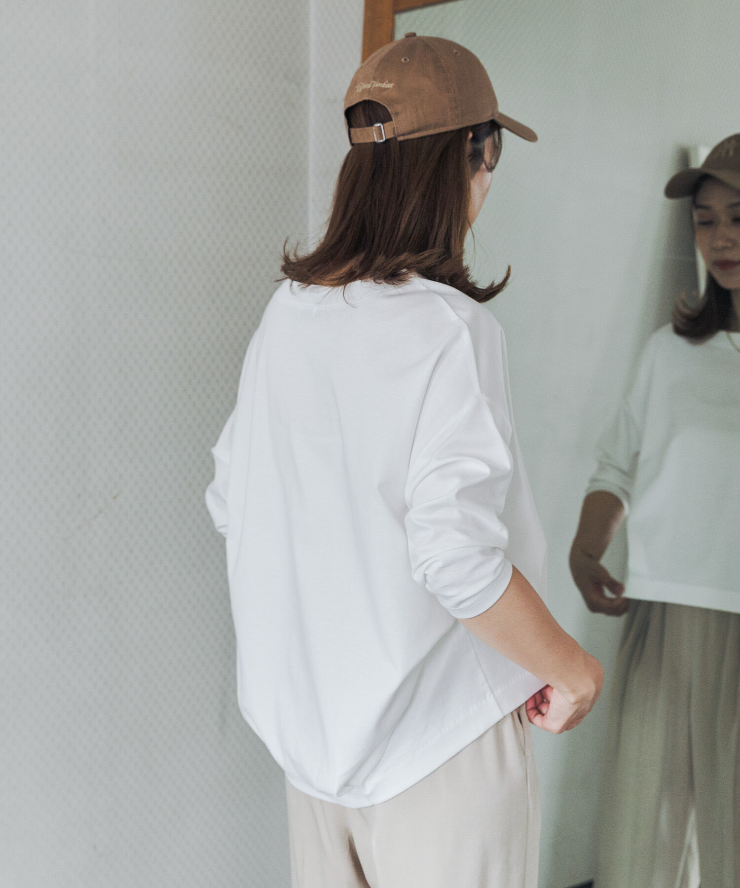 URBAN RESEARCH DOORS「コットンバックタック7分袖プルオーバー」|Tシャツ・カットソー|オフホワイト