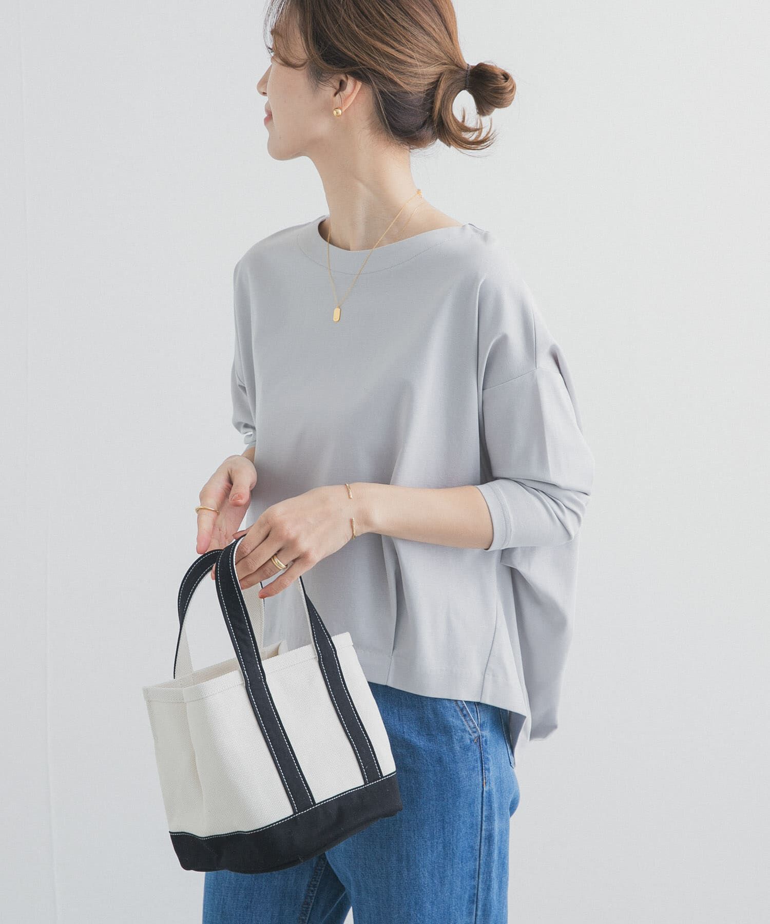 URBAN RESEARCH DOORS「コットンバックタック7分袖プルオーバー」|Tシャツ・カットソー|