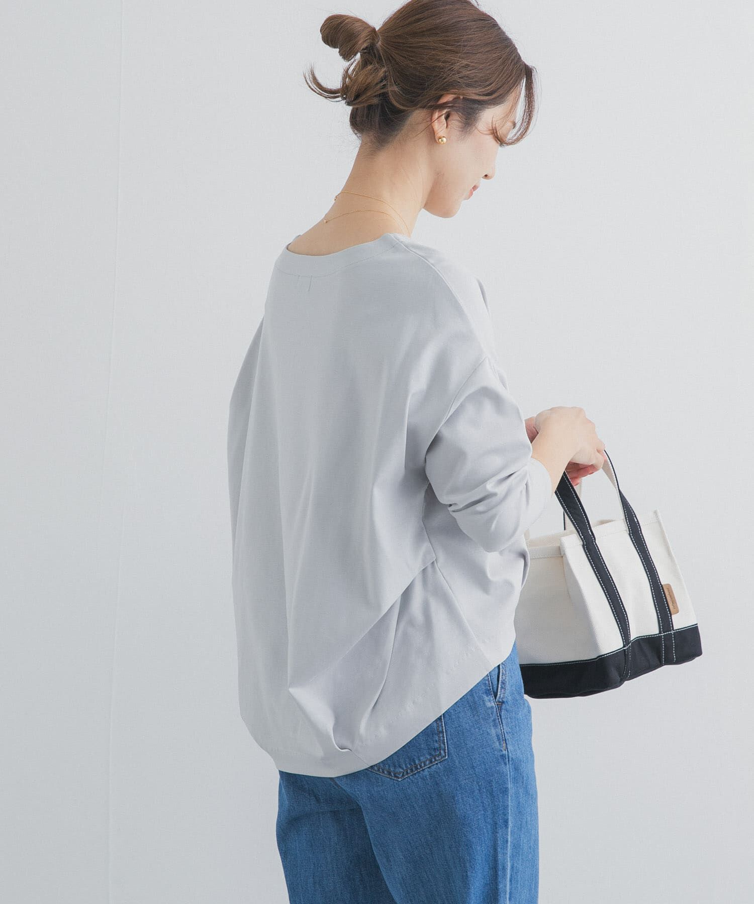 URBAN RESEARCH DOORS「コットンバックタック7分袖プルオーバー」|Tシャツ・カットソー|