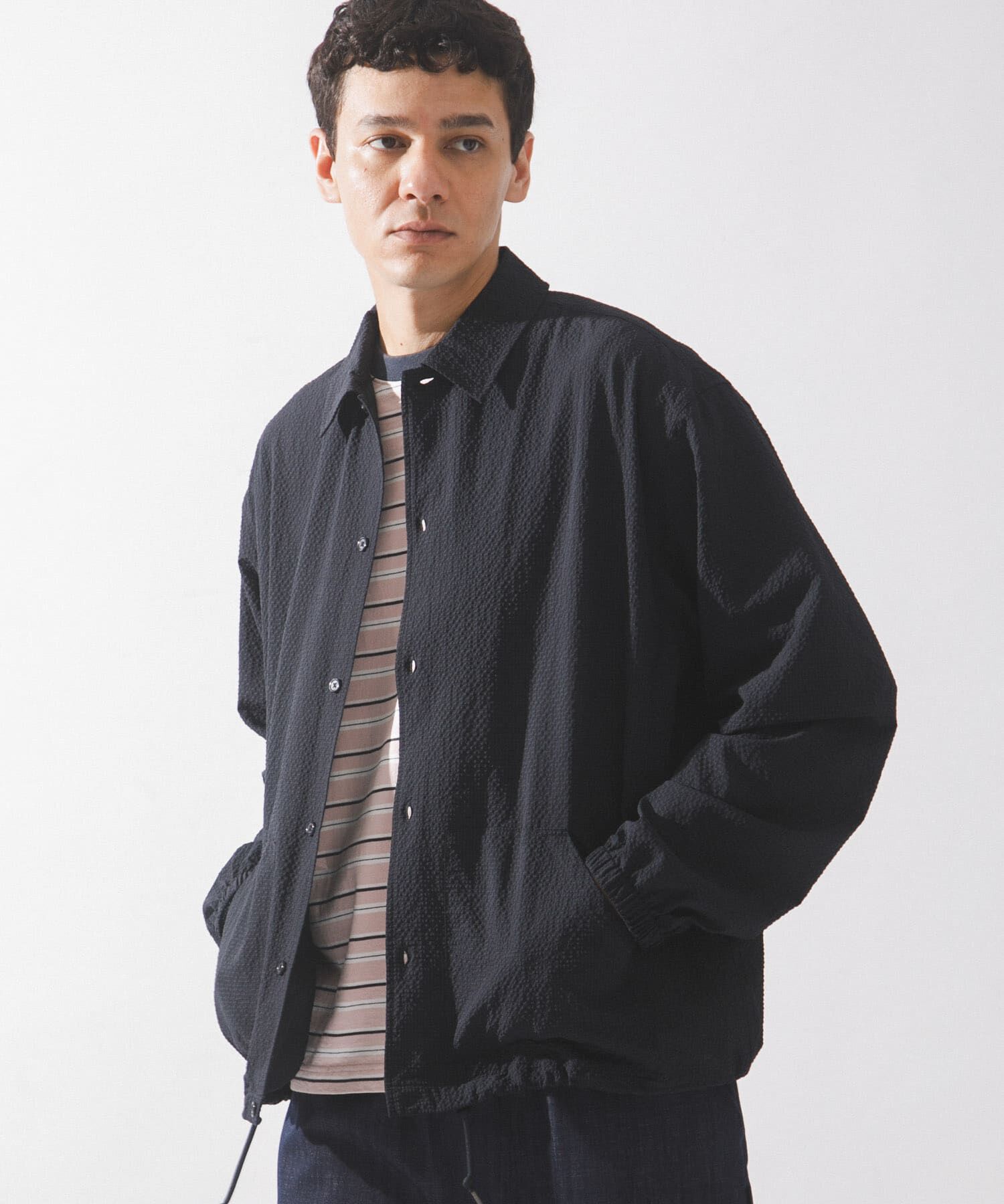 Sonny Label 「シアサッカーコーチジャケット」|ブルゾン・スタジャン|ネイビー