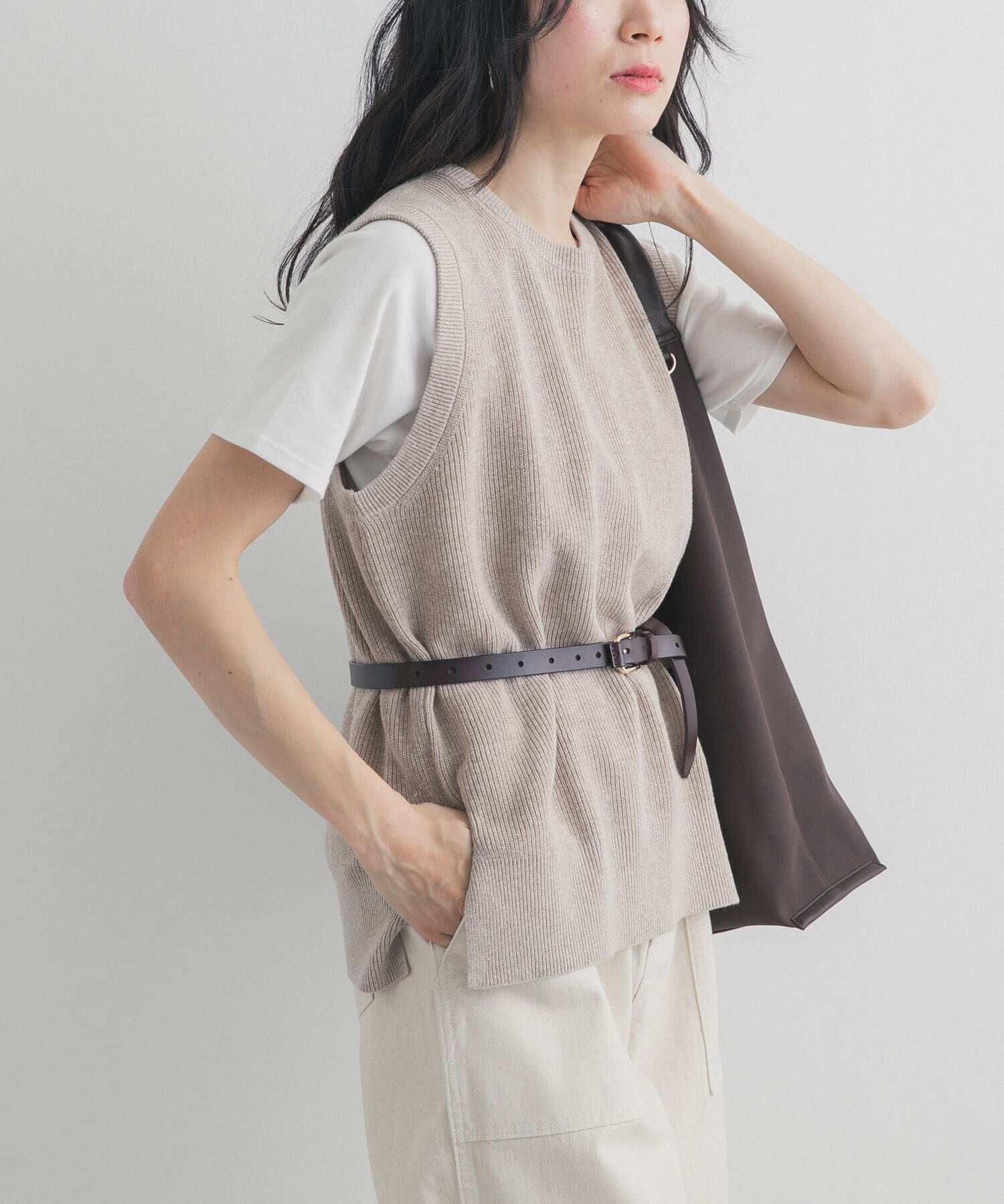 URBAN RESEARCH DOORS「リネンコットンKNITベスト」|ベスト・ジレ|