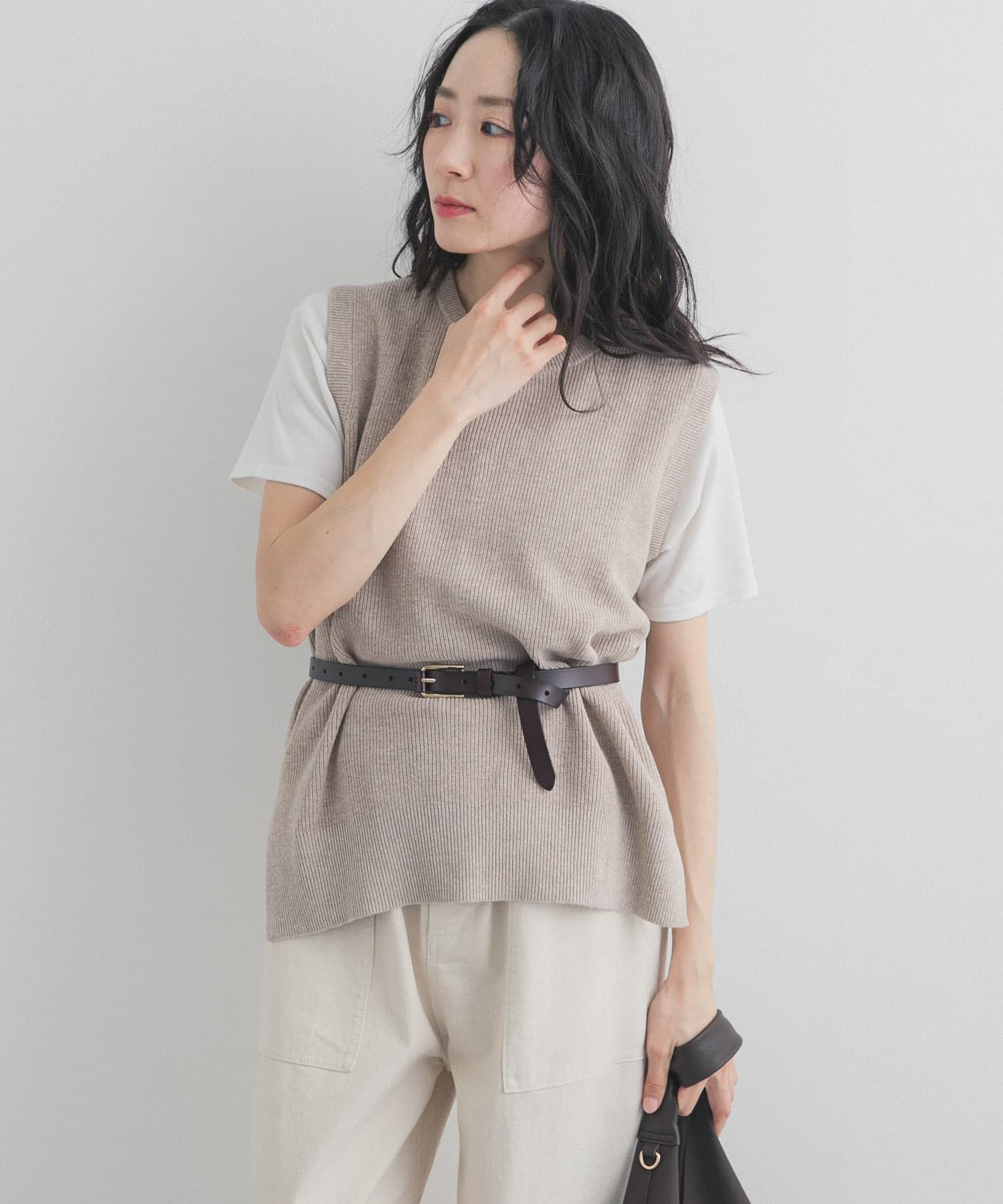 URBAN RESEARCH DOORS「リネンコットンKNITベスト」|ベスト・ジレ|