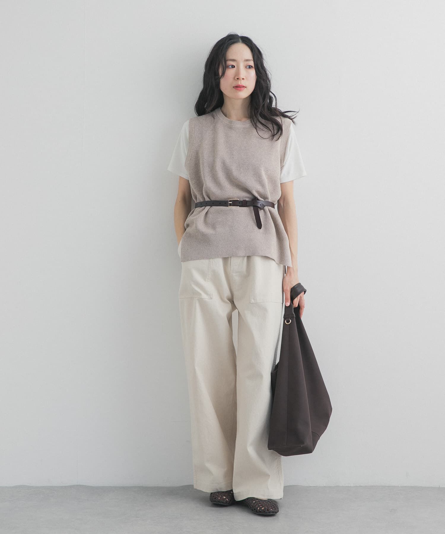 URBAN RESEARCH DOORS「リネンコットンKNITベスト」|ベスト・ジレ|