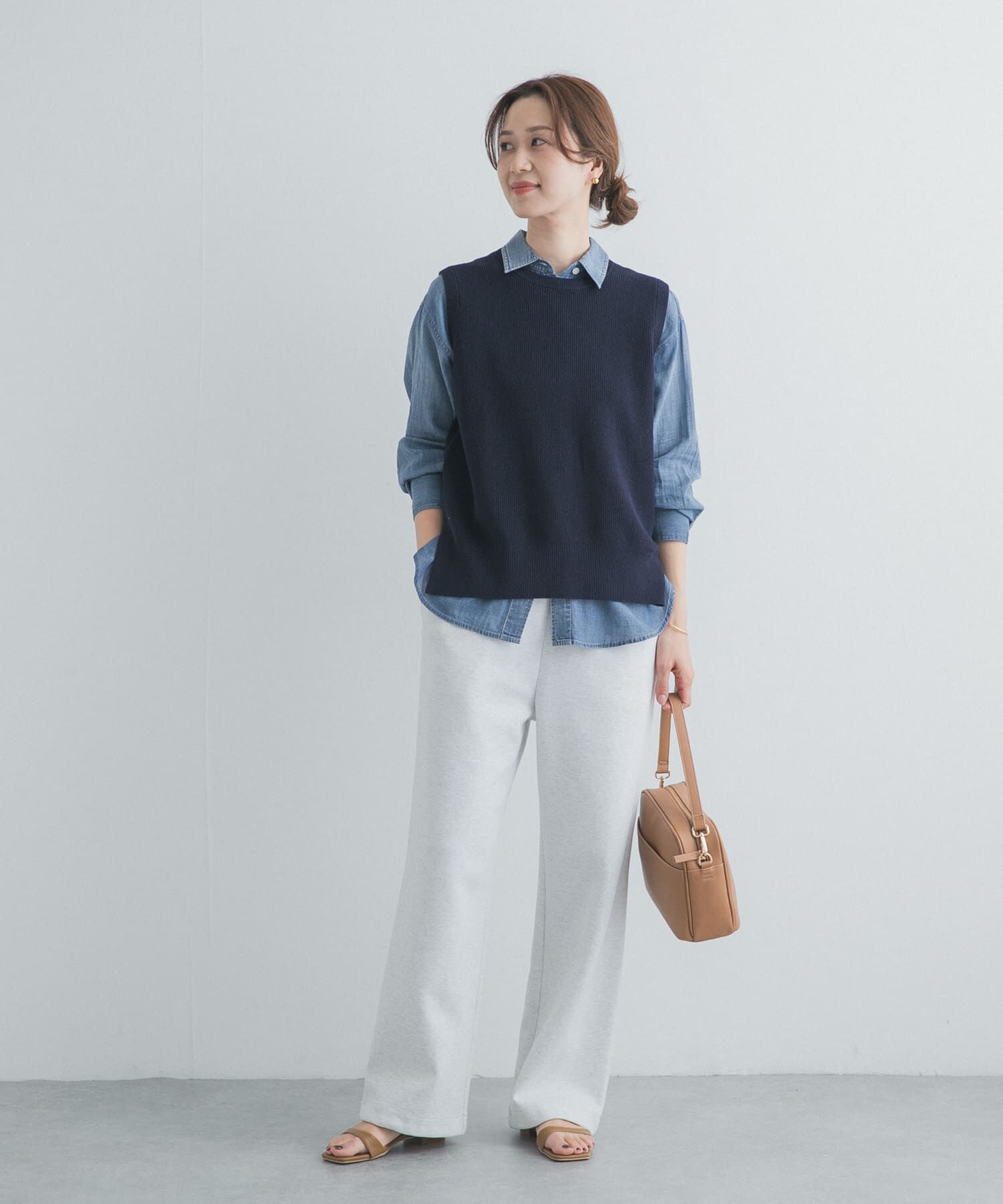 URBAN RESEARCH DOORS「リネンコットンKNITベスト」|ベスト・ジレ|