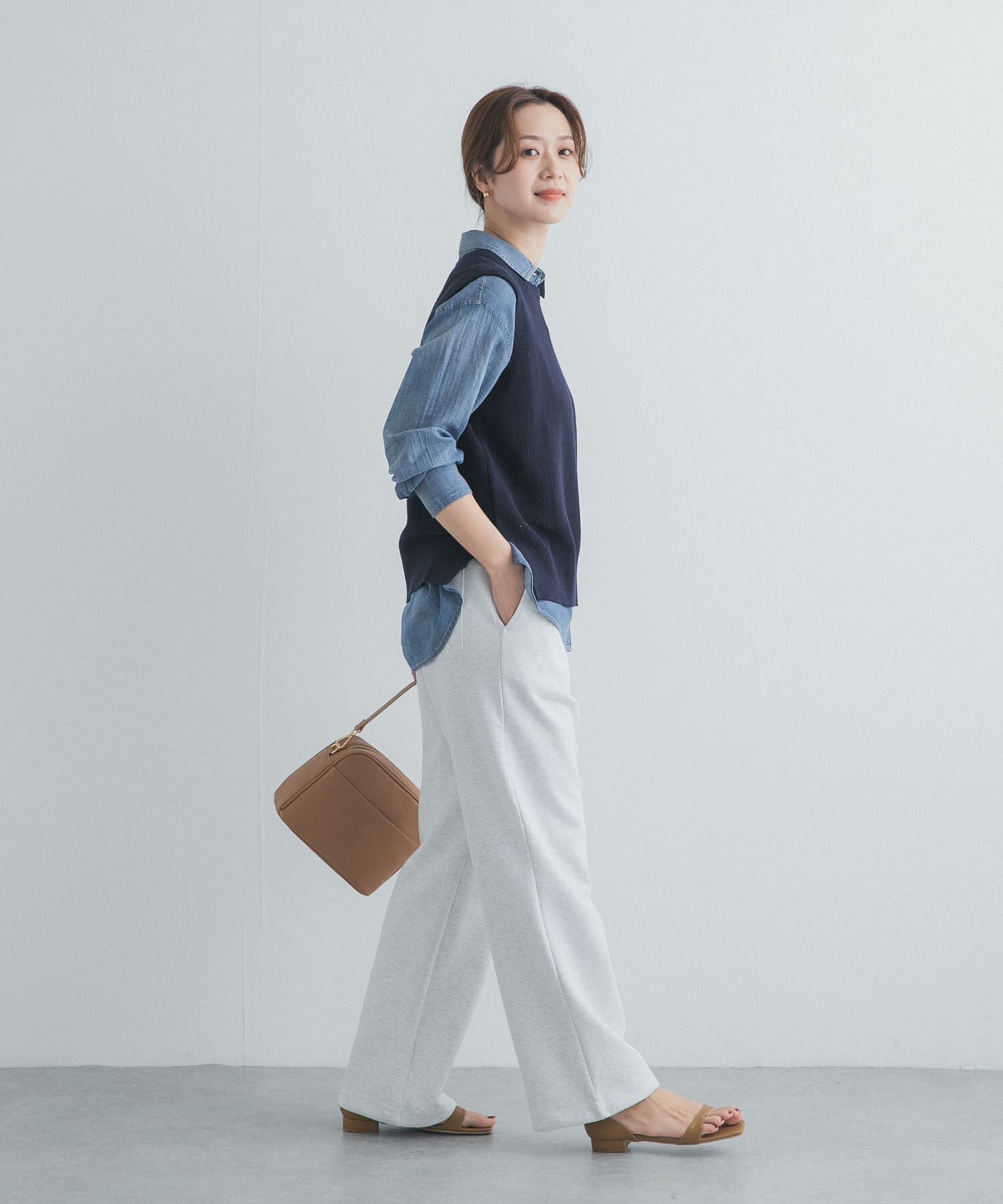 URBAN RESEARCH DOORS「リネンコットンKNITベスト」|ベスト・ジレ|