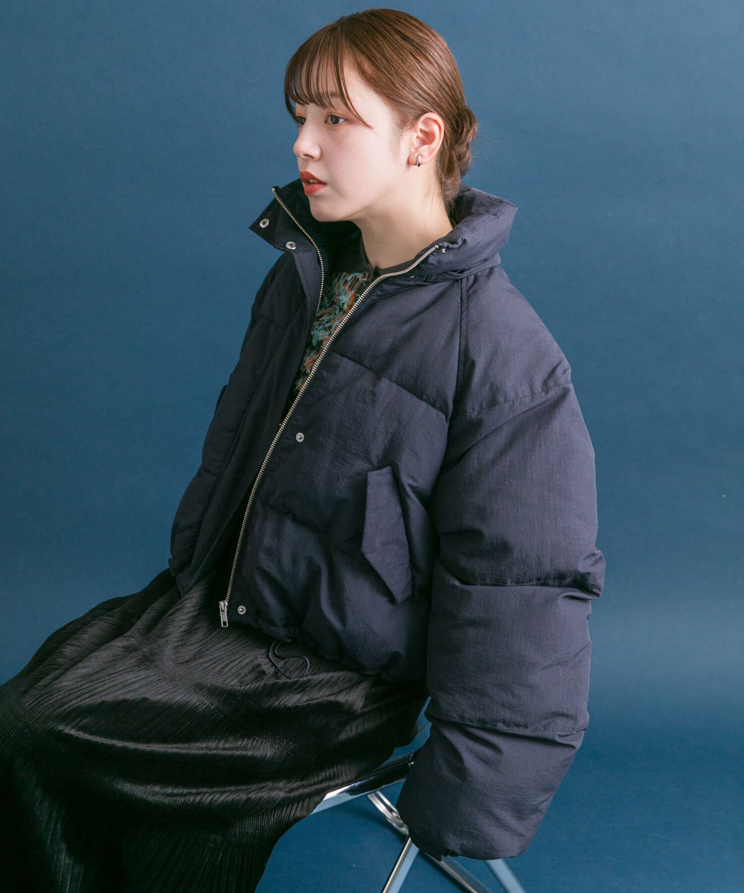  「ショート中綿フードジャケット」|ダウン|