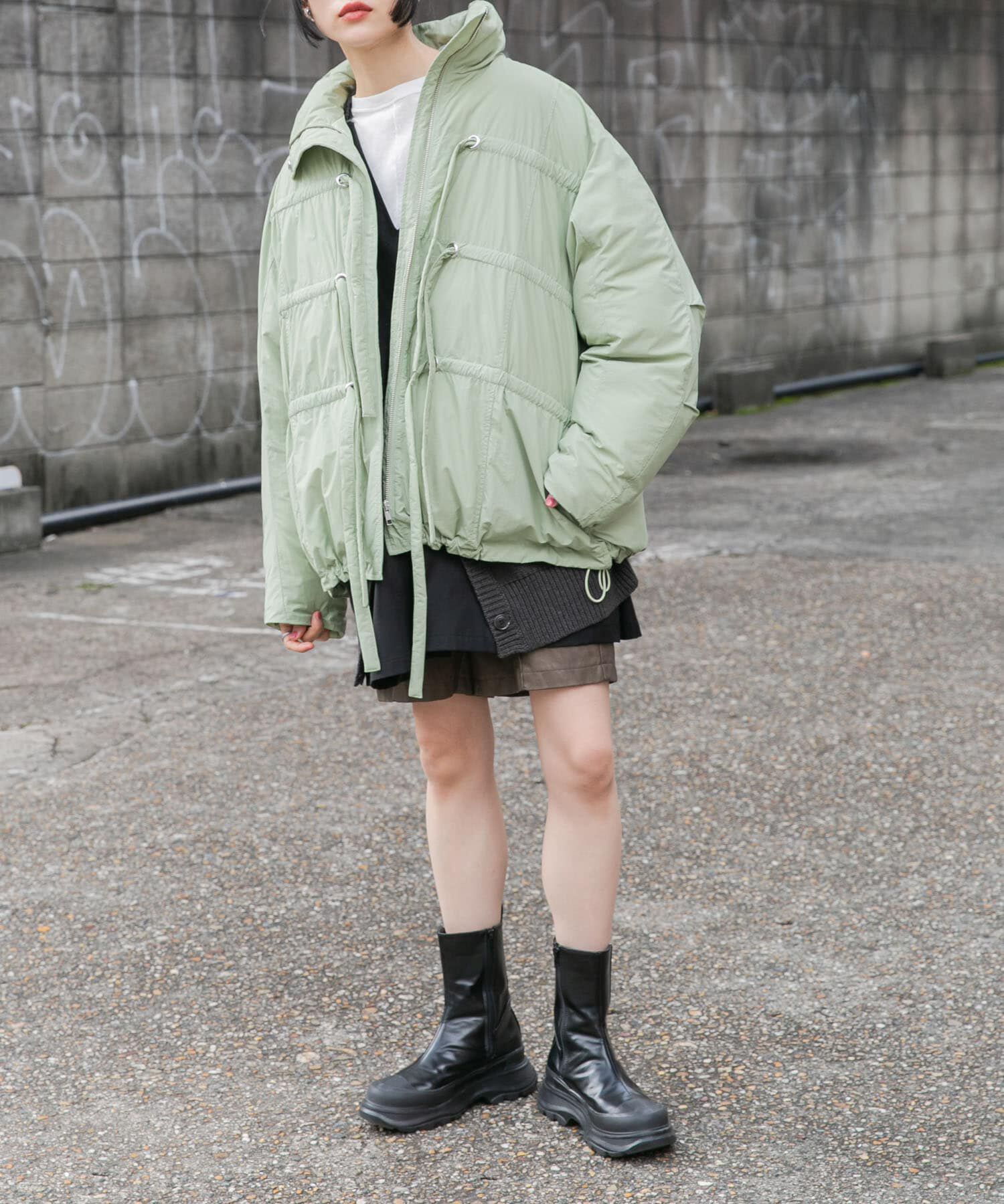  「フロントリボン中綿ジャケット」|ダウン|