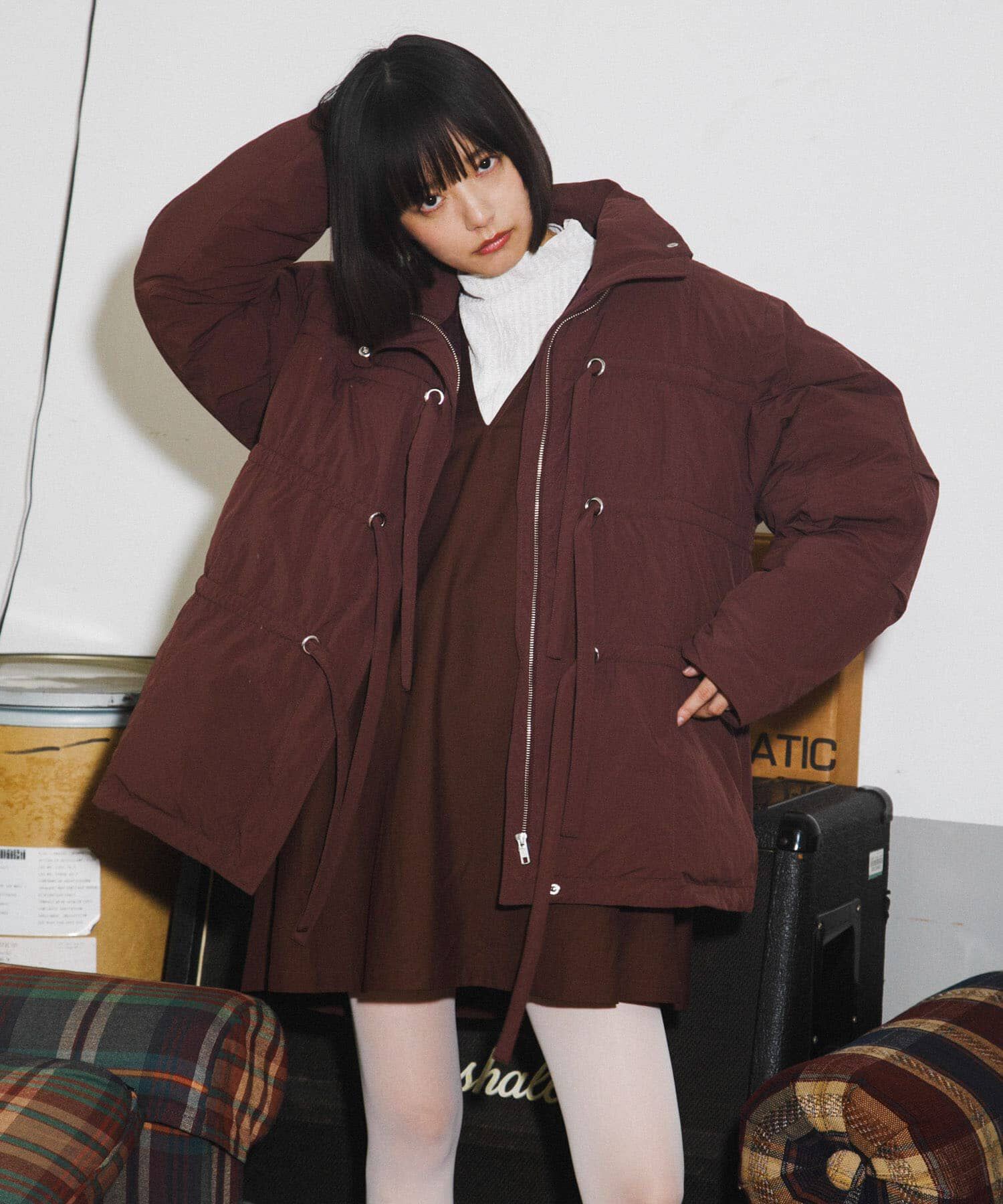  「フロントリボン中綿ジャケット」|ダウン|