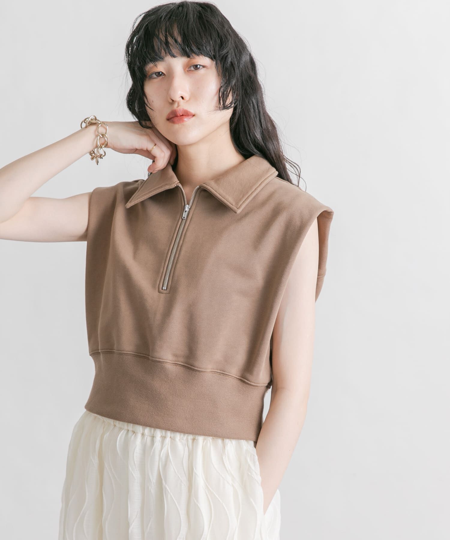  「ショルダータックZIPスウェット」|スウェット・ジャージ|