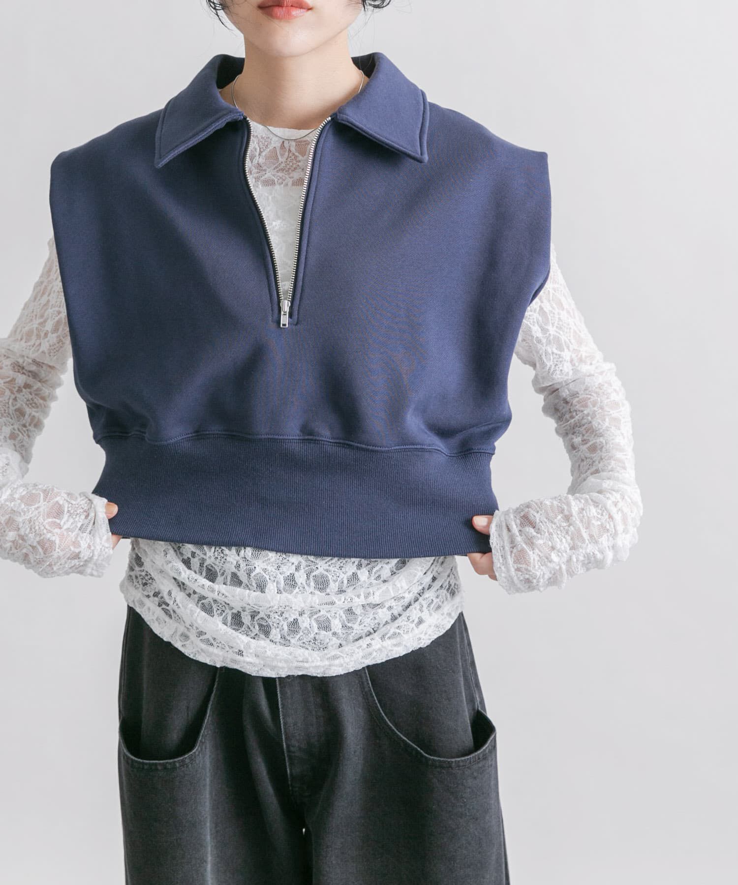  「ショルダータックZIPスウェット」|スウェット・ジャージ|