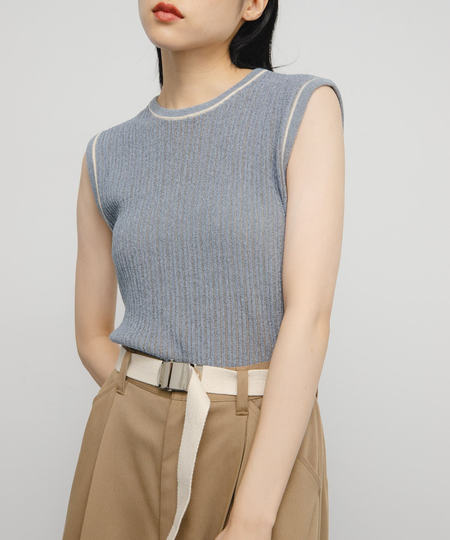  「スリーブレスリンクスニット」|ニット・セーター|ブルー系その他