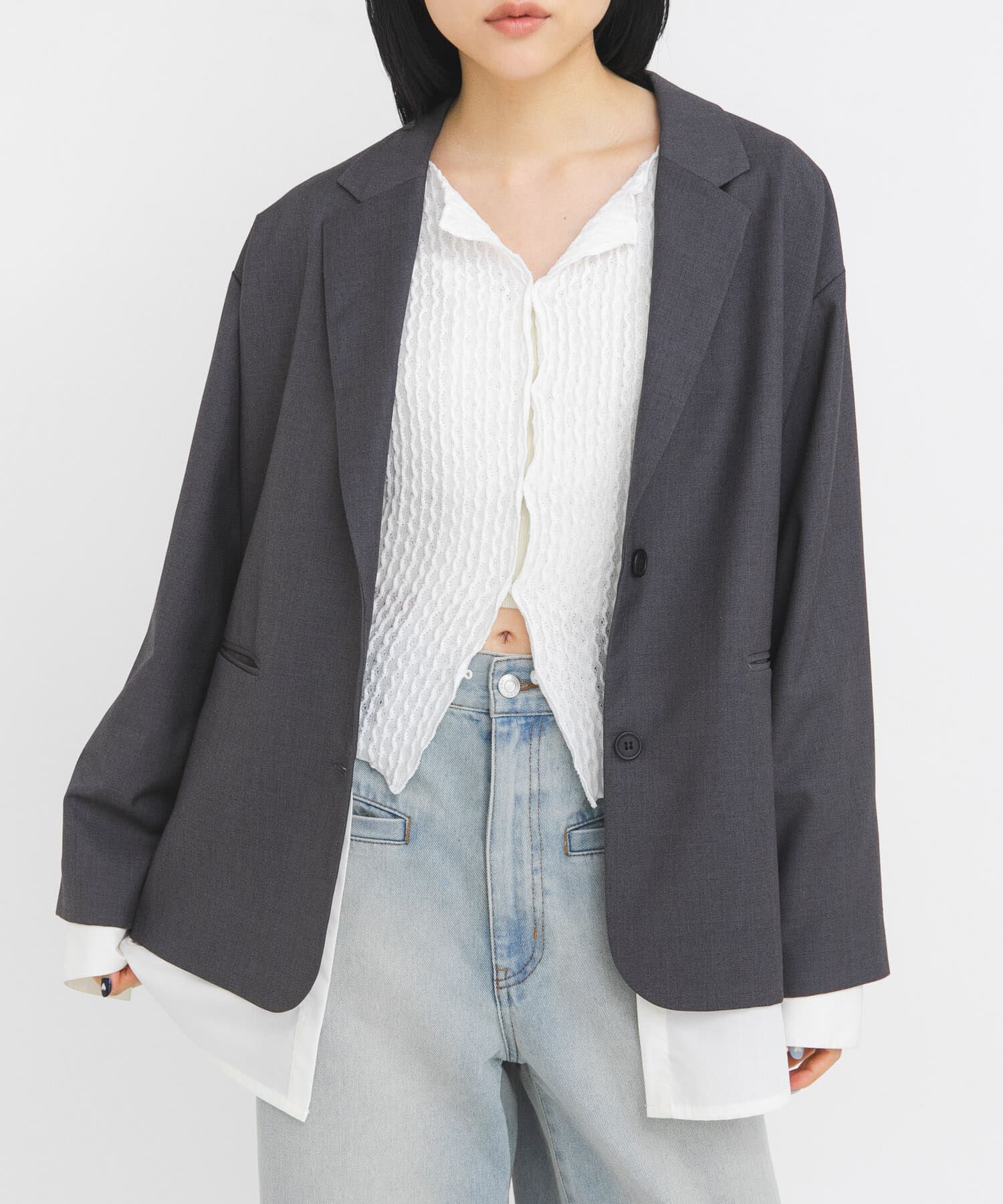  「フロントオープンアイレットカットソー」|Tシャツ・カットソー|