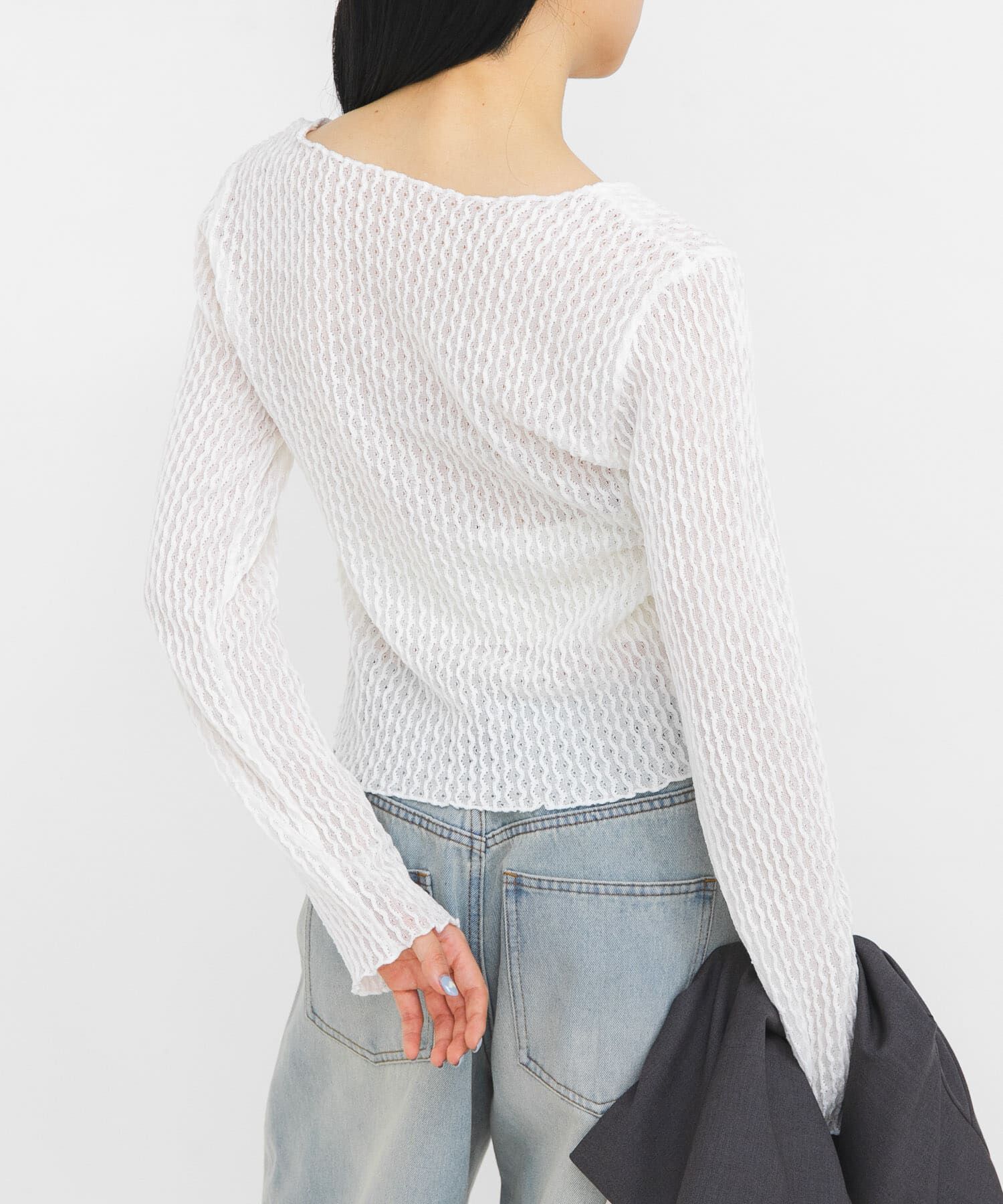  「フロントオープンアイレットカットソー」|Tシャツ・カットソー|