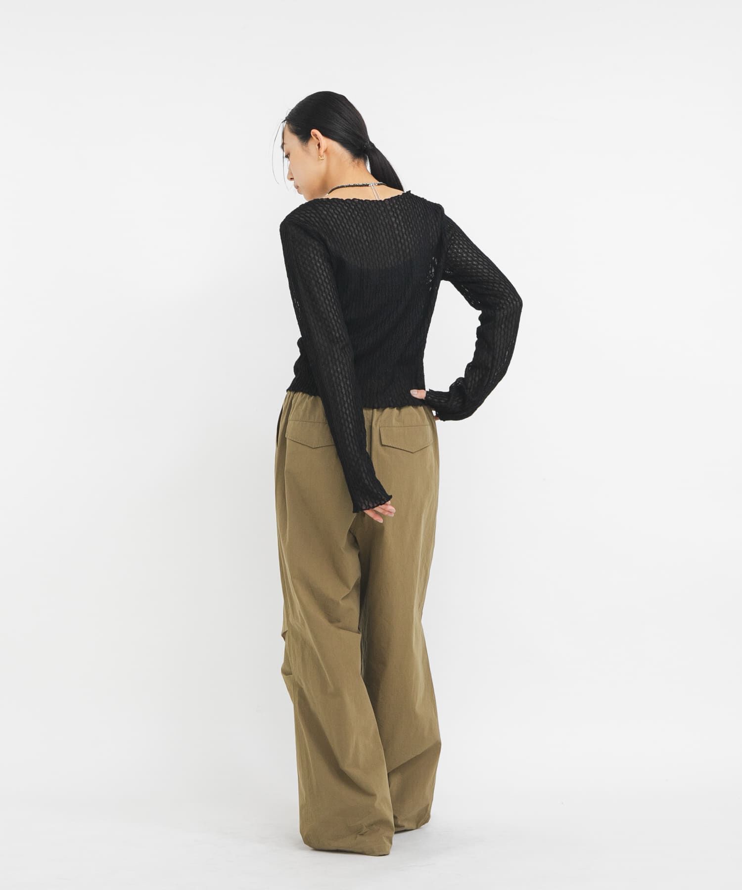  「フロントオープンアイレットカットソー」|Tシャツ・カットソー|