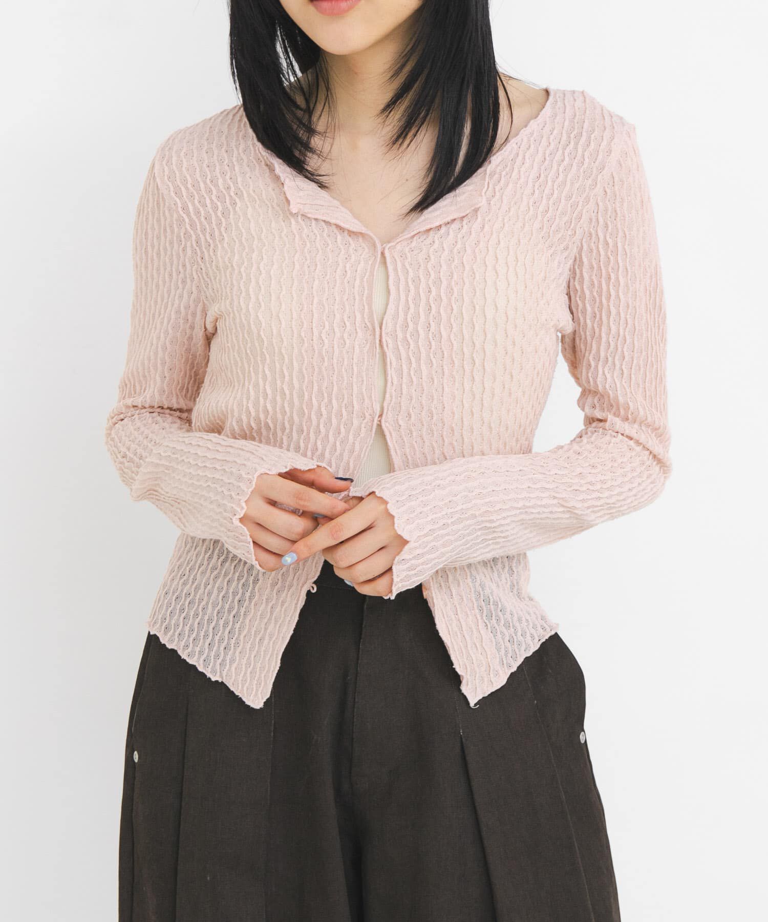  「フロントオープンアイレットカットソー」|Tシャツ・カットソー|