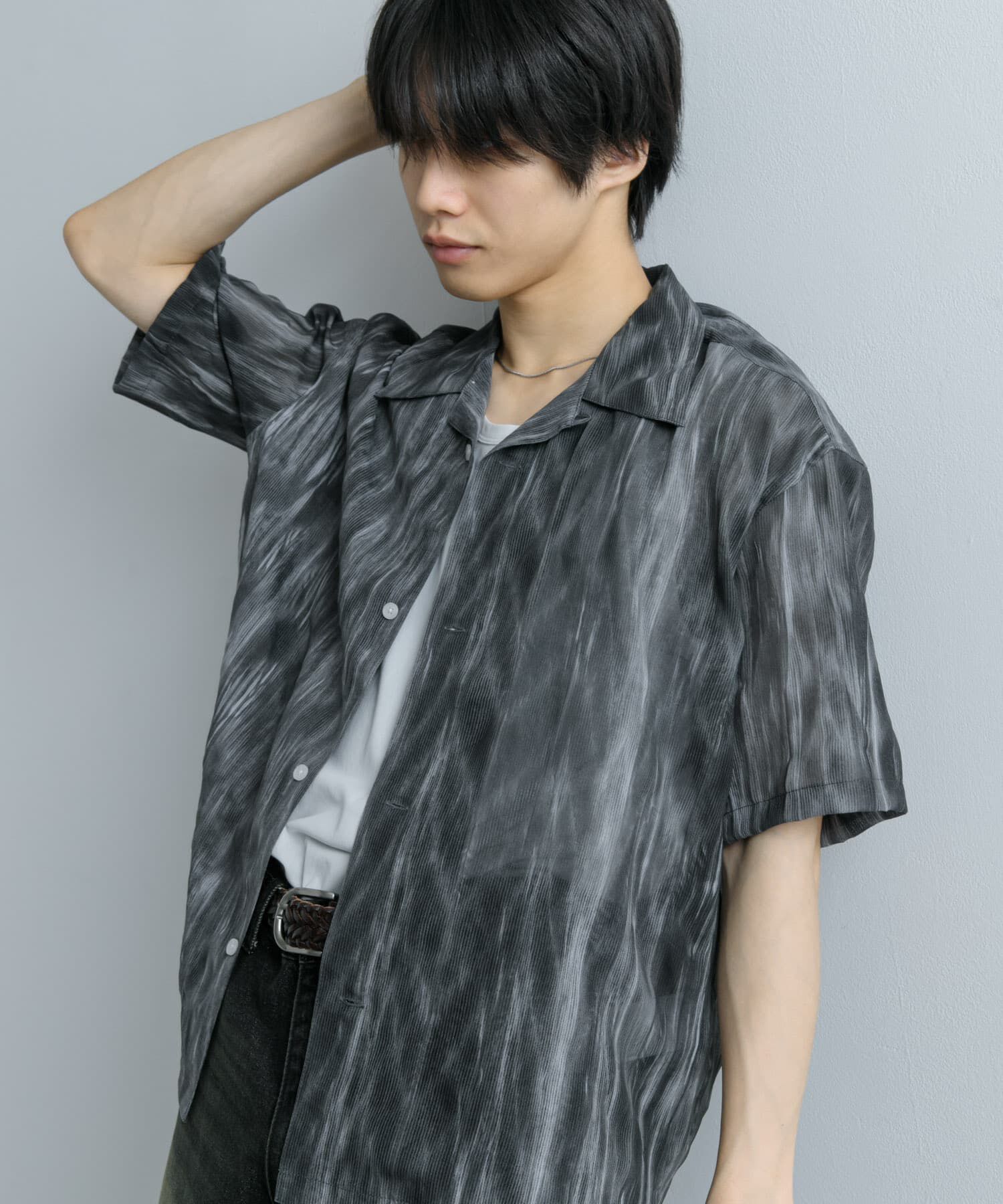 SENSE OF PLACE by URBAN RESEARCH「マーブルプリントオープンカラーシャツ」|シャツ・ブラウス|