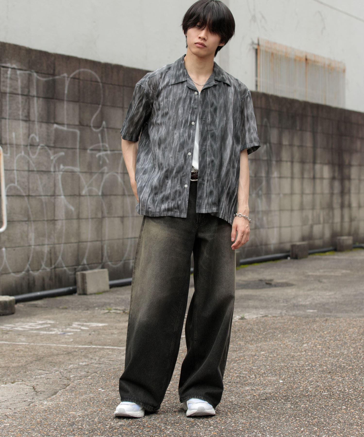 SENSE OF PLACE by URBAN RESEARCH「マーブルプリントオープンカラーシャツ」|シャツ・ブラウス|