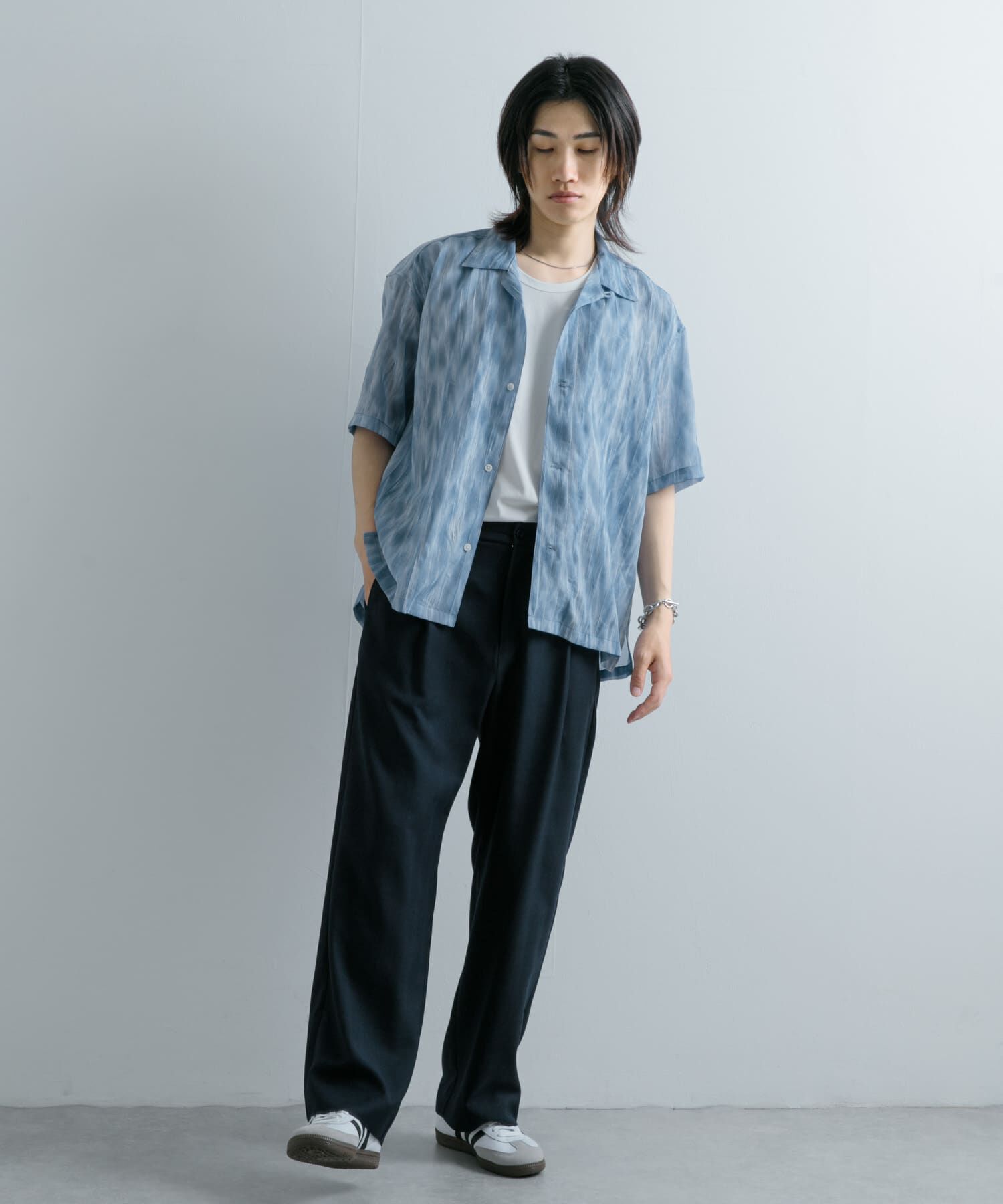 SENSE OF PLACE by URBAN RESEARCH「マーブルプリントオープンカラーシャツ」|シャツ・ブラウス|