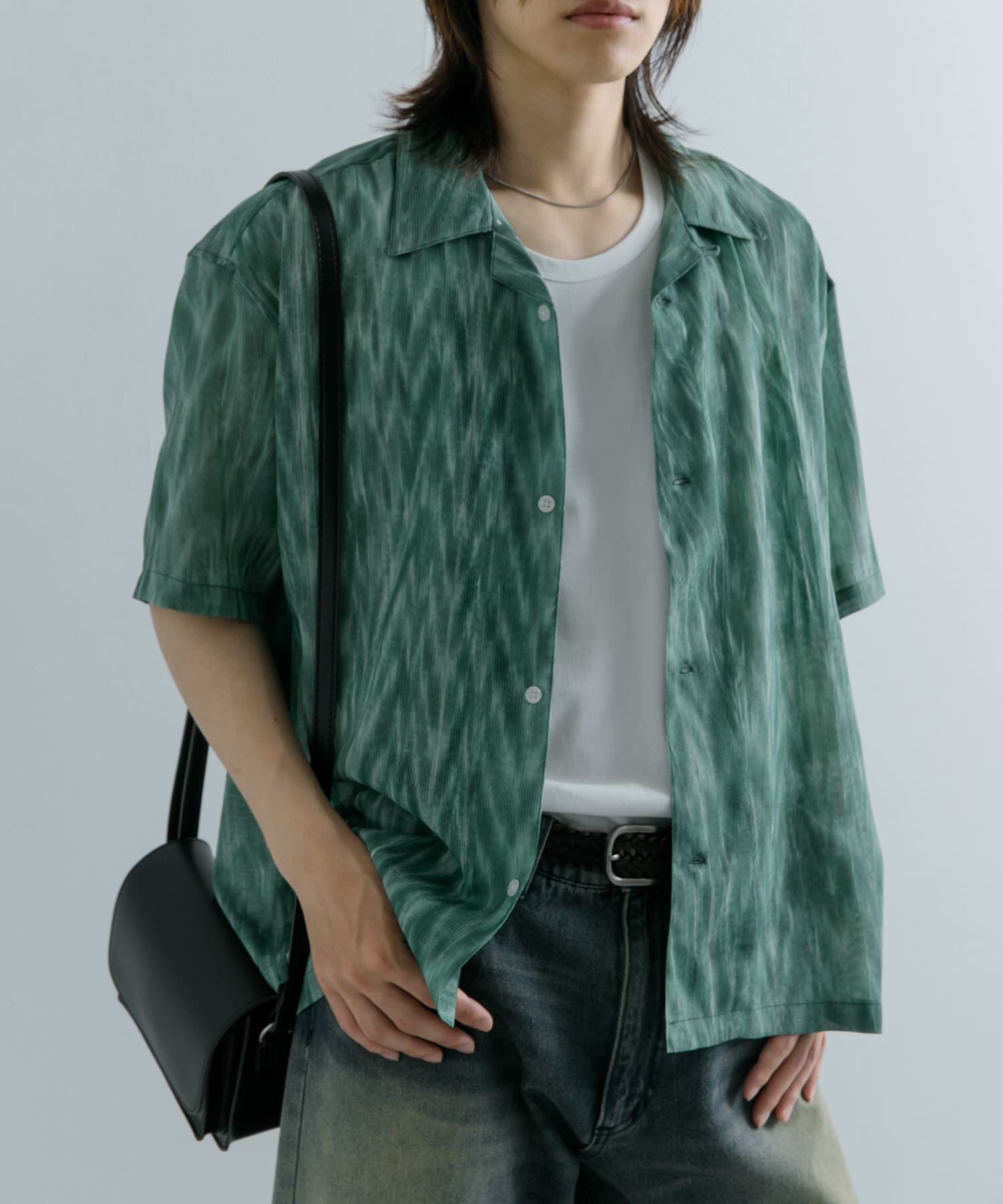 SENSE OF PLACE by URBAN RESEARCH「マーブルプリントオープンカラーシャツ」|シャツ・ブラウス|