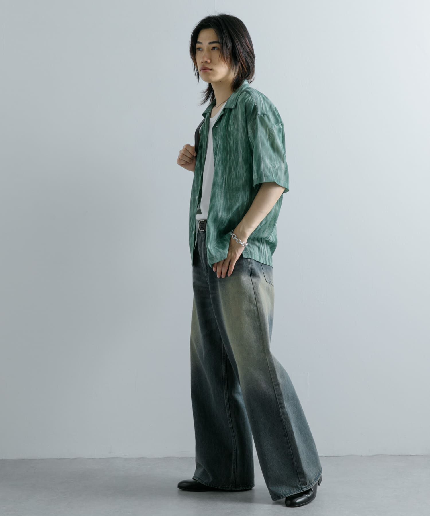 SENSE OF PLACE by URBAN RESEARCH「マーブルプリントオープンカラーシャツ」|シャツ・ブラウス|