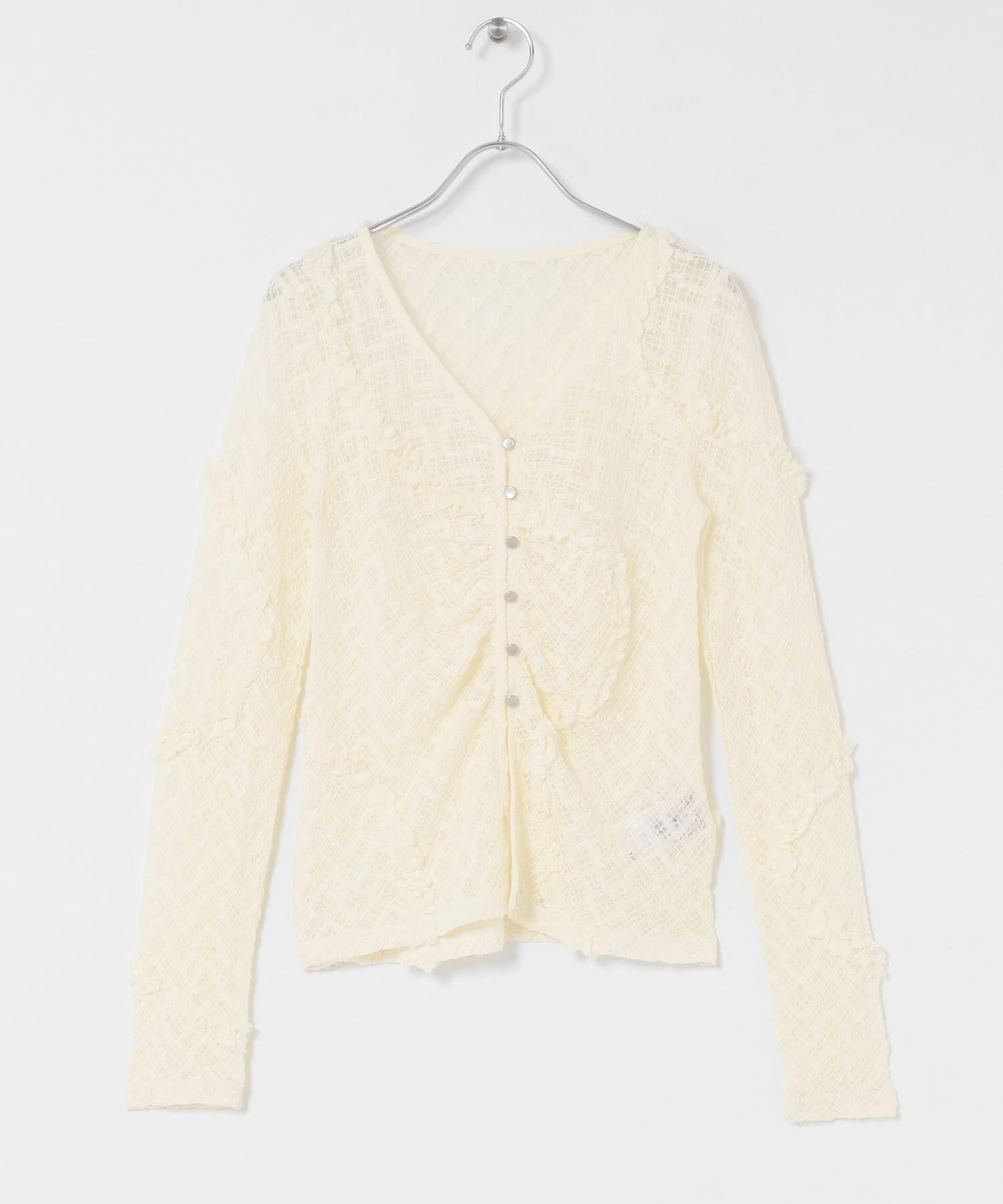 SENSE OF PLACE by URBAN RESEARCH「フロントボタンレースカーディガン」|カーディガン|