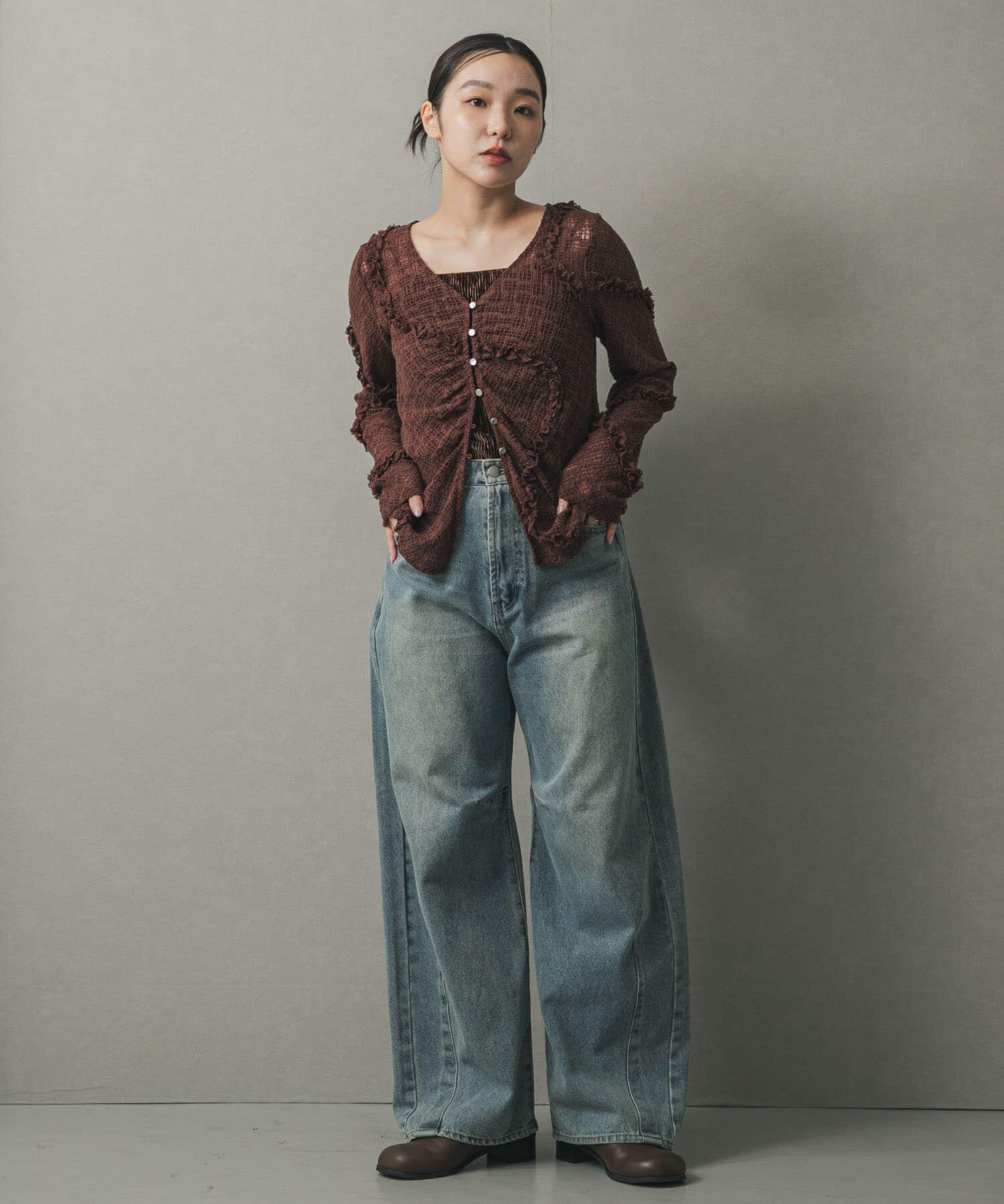 SENSE OF PLACE by URBAN RESEARCH「フロントボタンレースカーディガン」|カーディガン|