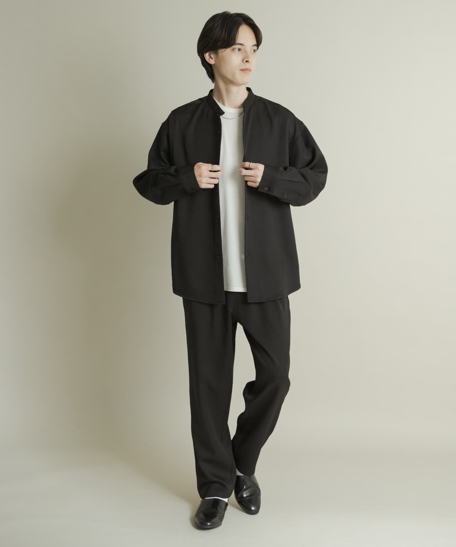 SENSE OF PLACE by URBAN RESEARCH「ウールライクバンドカラールーズシャツ」|シャツ・ブラウス|