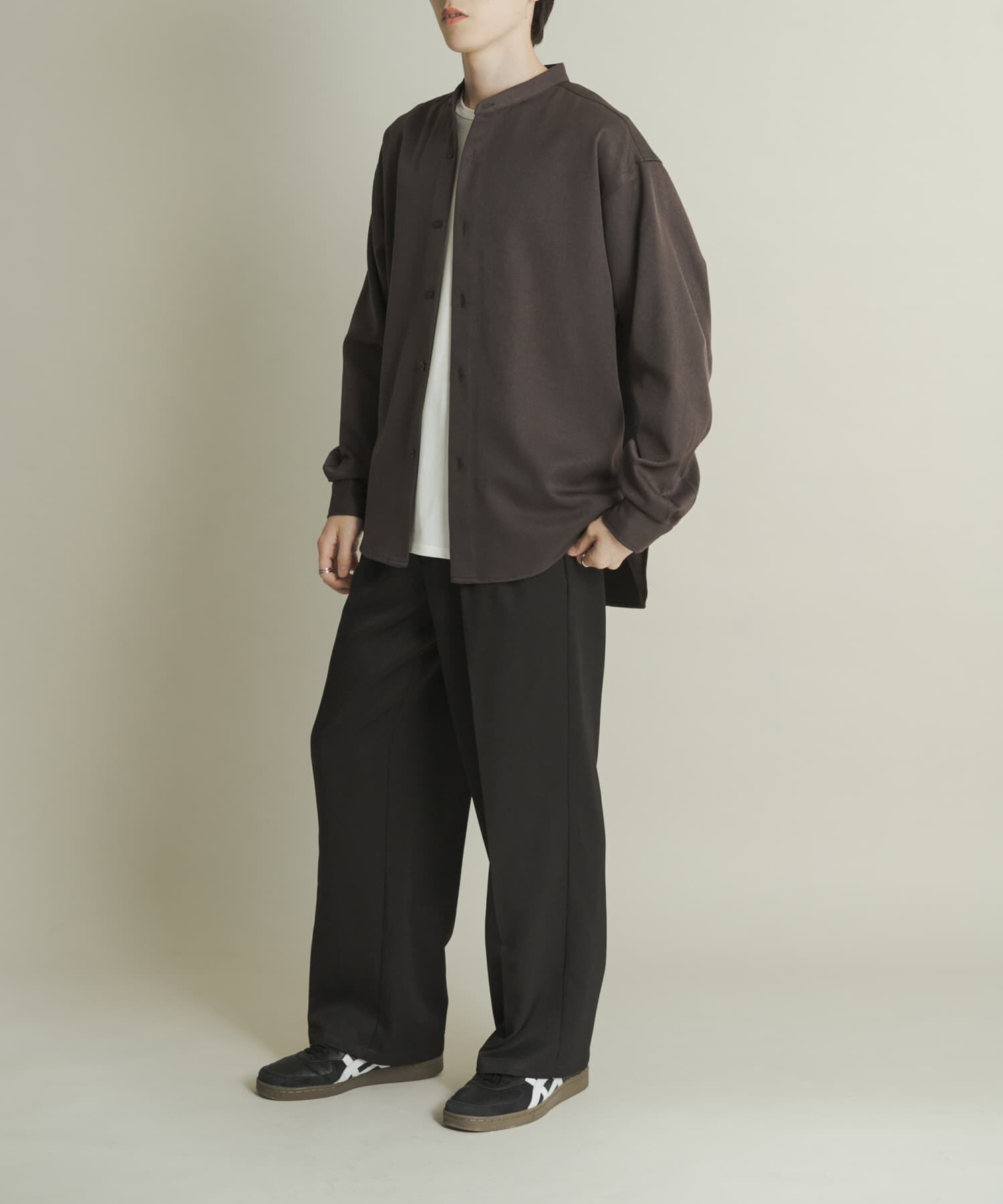 SENSE OF PLACE by URBAN RESEARCH「ウールライクバンドカラールーズシャツ」|シャツ・ブラウス|