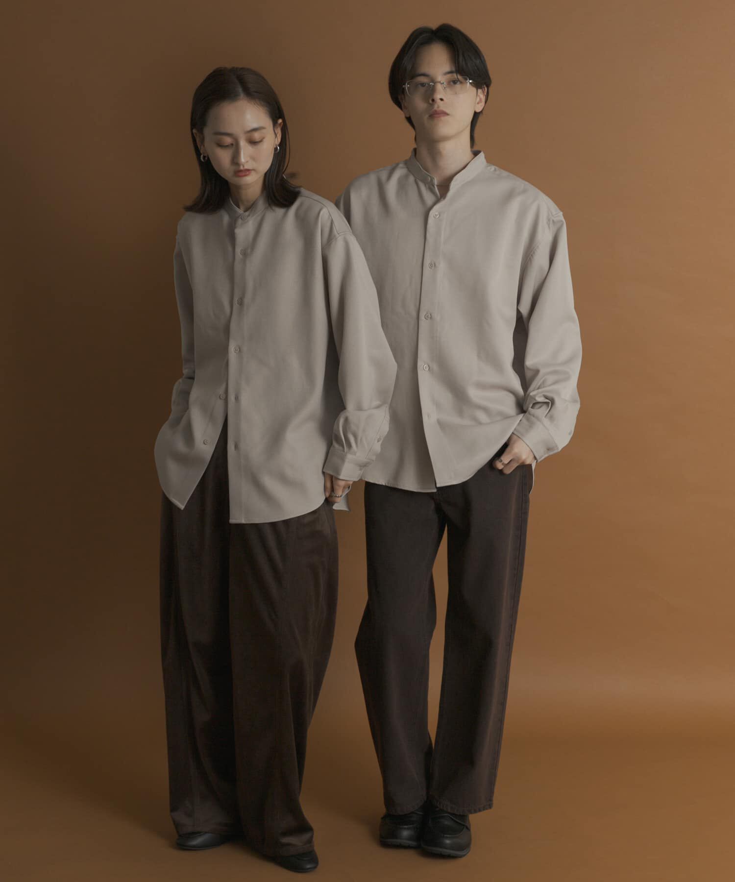 SENSE OF PLACE by URBAN RESEARCH「ウールライクバンドカラールーズシャツ」|シャツ・ブラウス|