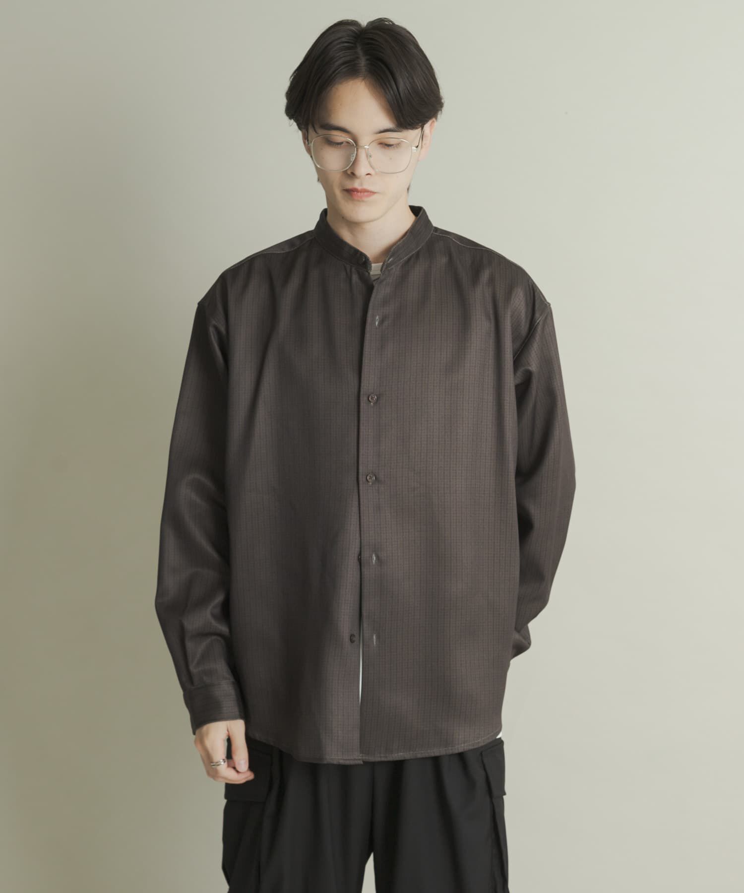 SENSE OF PLACE by URBAN RESEARCH「ウールライクバンドカラールーズシャツ」|シャツ・ブラウス|