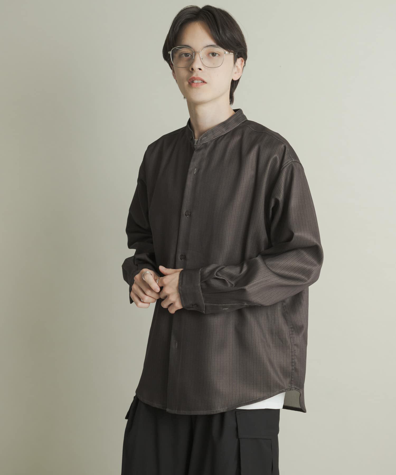 SENSE OF PLACE by URBAN RESEARCH「ウールライクバンドカラールーズシャツ」|シャツ・ブラウス|