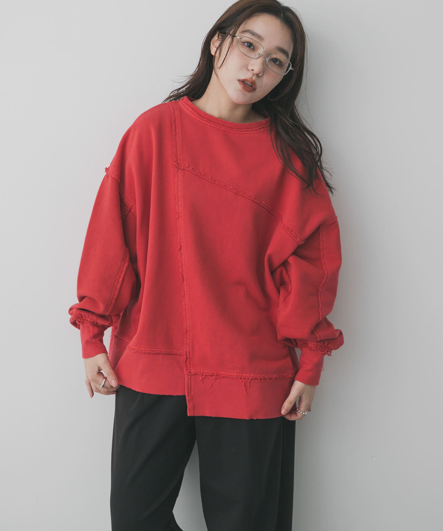 SENSE OF PLACE by URBAN RESEARCH「キリカエピグメントルーズスウェット」|スウェット・ジャージ|レッド