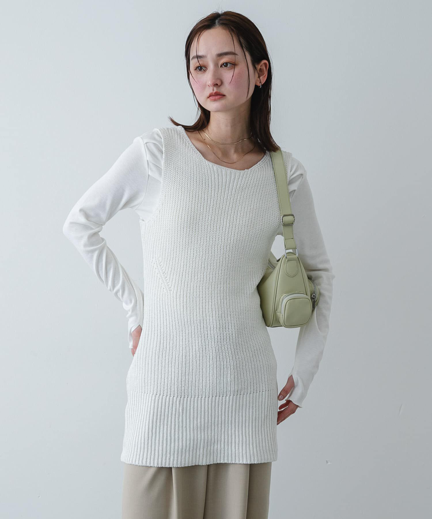 SENSE OF PLACE by URBAN RESEARCH「『洗濯可』ミドルゲージチュニックベスト」|ベスト・ジレ|