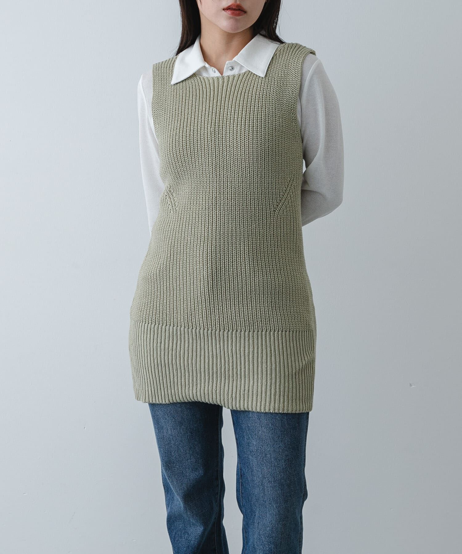 SENSE OF PLACE by URBAN RESEARCH「『洗濯可』ミドルゲージチュニックベスト」|ベスト・ジレ|ベージュ