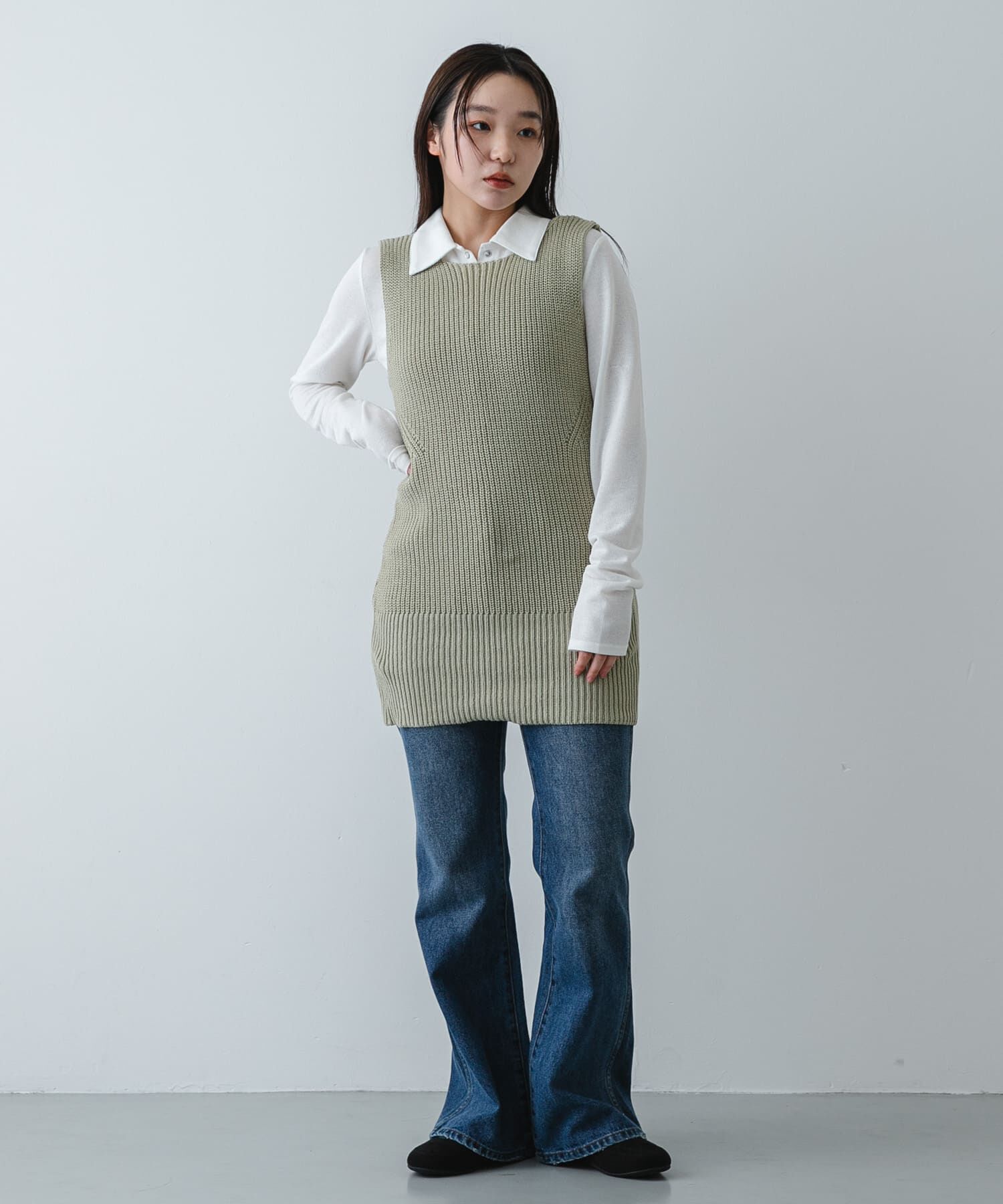 SENSE OF PLACE by URBAN RESEARCH「『洗濯可』ミドルゲージチュニックベスト」|ベスト・ジレ|