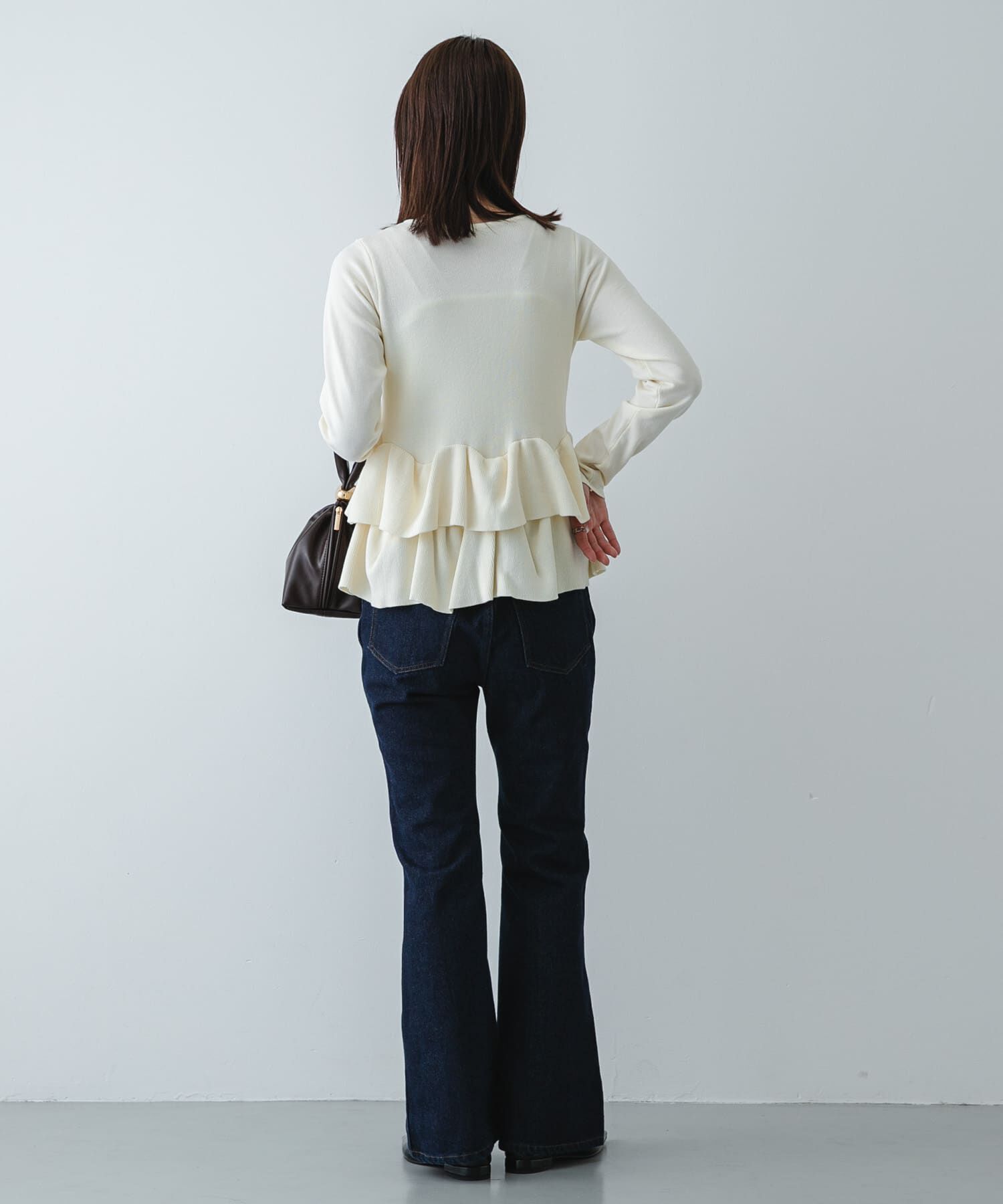 SENSE OF PLACE by URBAN RESEARCH「『洗濯可』ウェーブペプラムニットカーディガン」|カーディガン|