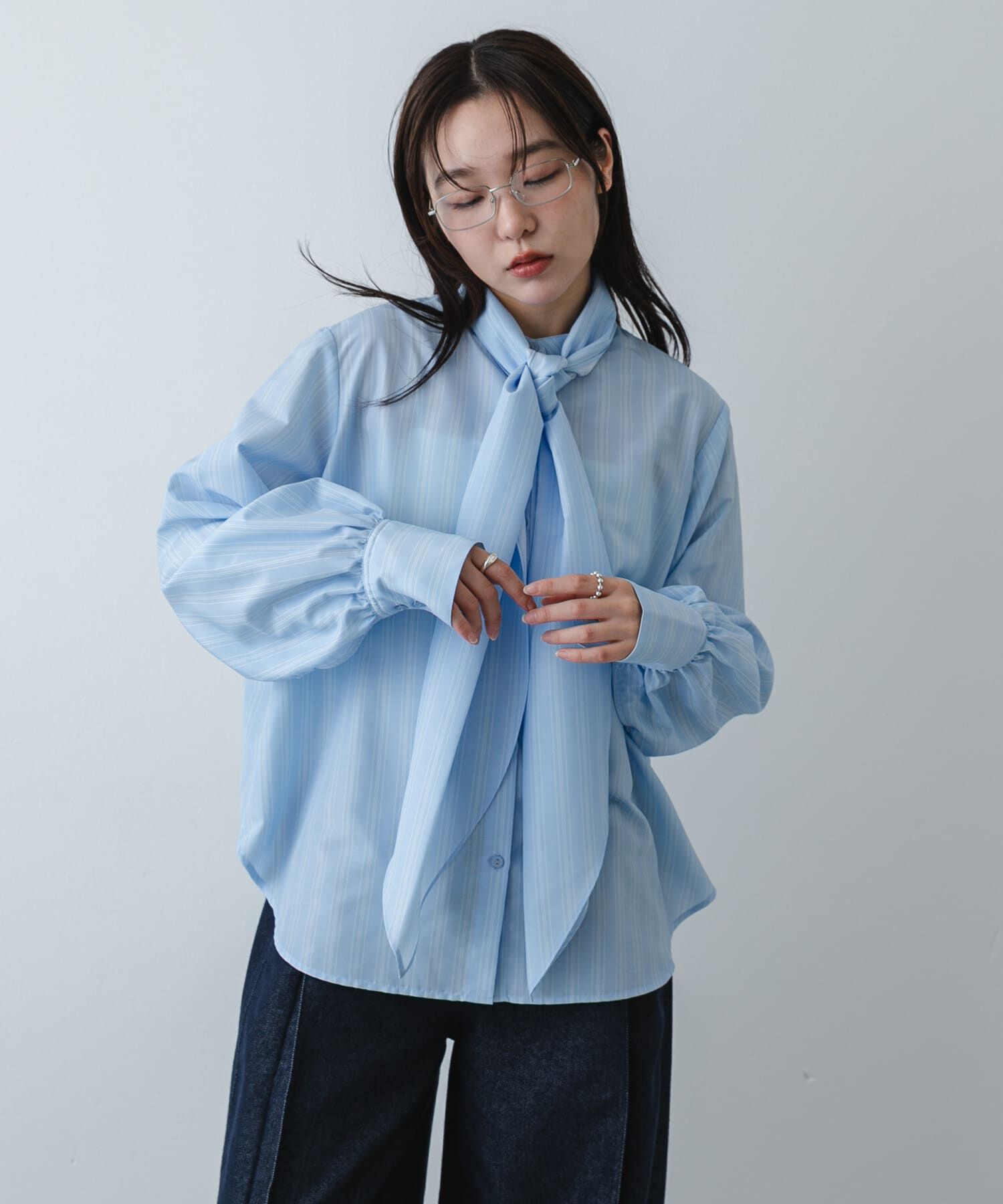 SENSE OF PLACE by URBAN RESEARCH「『イージーケア』ボウタイリボンブラウス」|シャツ・ブラウス|