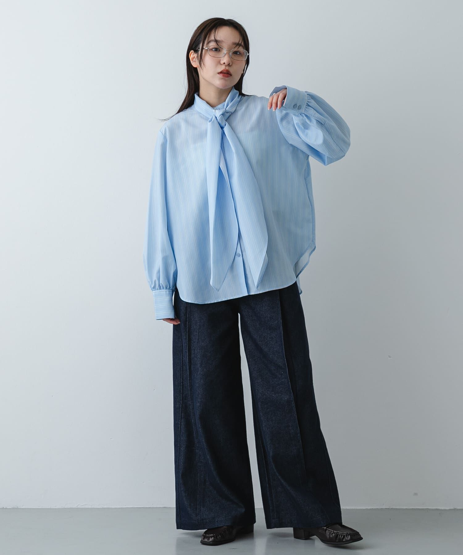 SENSE OF PLACE by URBAN RESEARCH「『イージーケア』ボウタイリボンブラウス」|シャツ・ブラウス|