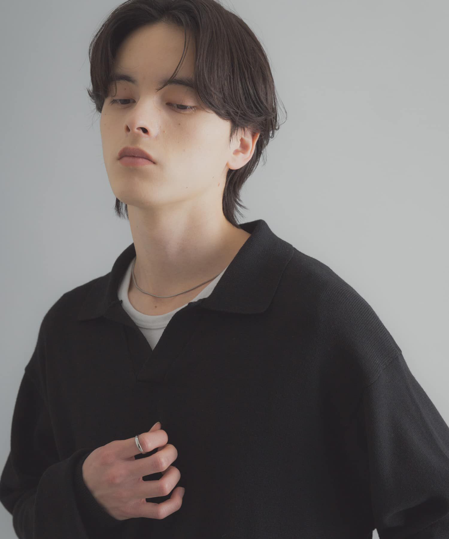 SENSE OF PLACE by URBAN RESEARCH「『洗濯可』スキッパーロングスリーブニット」|ニット・セーター|