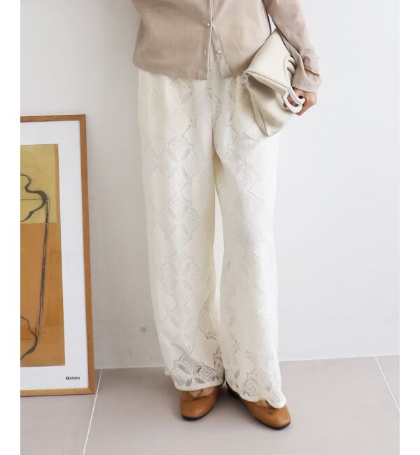  「《手洗い可能》パッチワーク風レースイージーパンツ」|その他|オフ