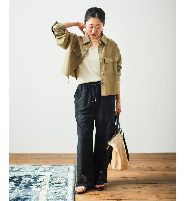  「《手洗い可能》パッチワーク風レースイージーパンツ」|その他|