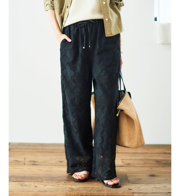  「《手洗い可能》パッチワーク風レースイージーパンツ」|その他|