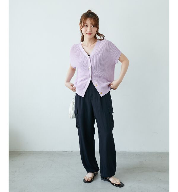  「ペーパーヤーン畦編み2WAYニット」|ニット・セーター|