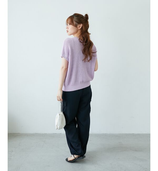  「ペーパーヤーン畦編み2WAYニット」|ニット・セーター|