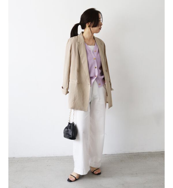  「ペーパーヤーン畦編み2WAYニット」|ニット・セーター|